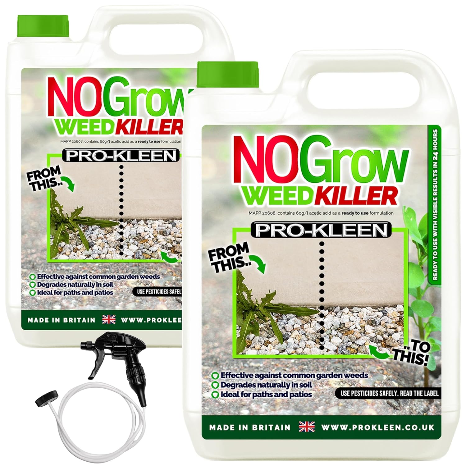 ProKleen NOGrow Weed Killer 10L, See Results In Hours, Double Strength