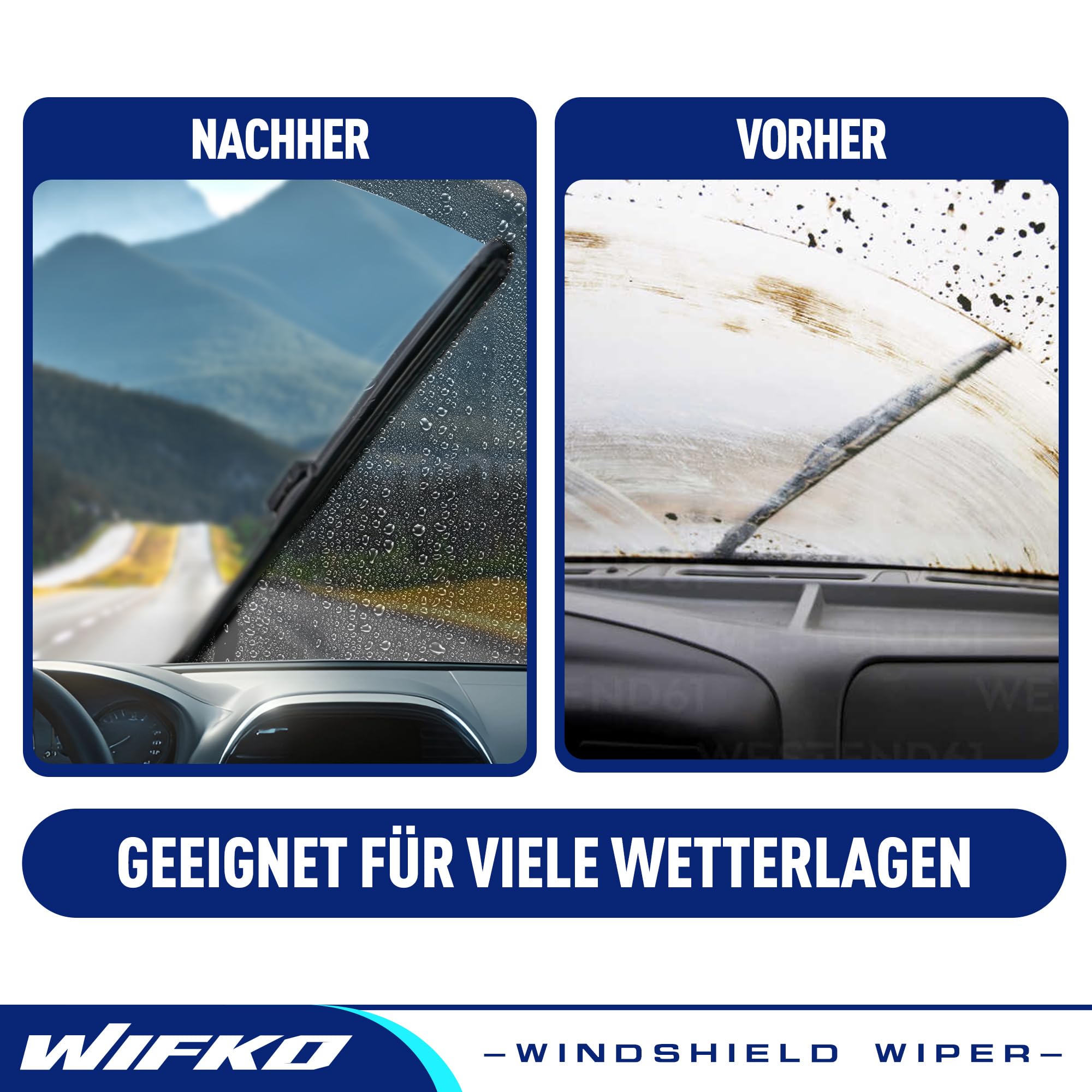 Scheibenwischer Set für Honda ZR-V ZRV 2023-2025 Vorne & Hinten | 2 Front + 1 Heck, Vordere Flachbalken-Wischer, Auto Scheibenwischer Frontscheibe und Heckwischer, Direkte Montage
