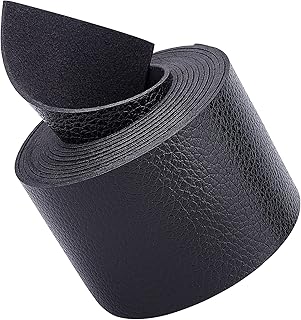 GORGECRAFT Black Leather Strap Strip 2 Inch Wide 79 Inch Long Lychee Pattern Leather Belt Strips Wrap Single Sided Flat Cord for DIY Crafts Clothing Jewelry Wrapping Making Bag Furniture Handles