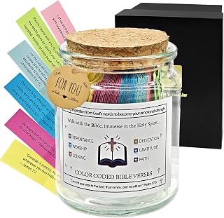Simsky Bible Verses Jar 90 Stück Mini-Bibelvers-Karten Gebetsglas mit farbigen Bibelversen Schrift Karten mit Bibelversen Glas Mutmacher Geschenk für Christliche Ermutigung Aufmunterung