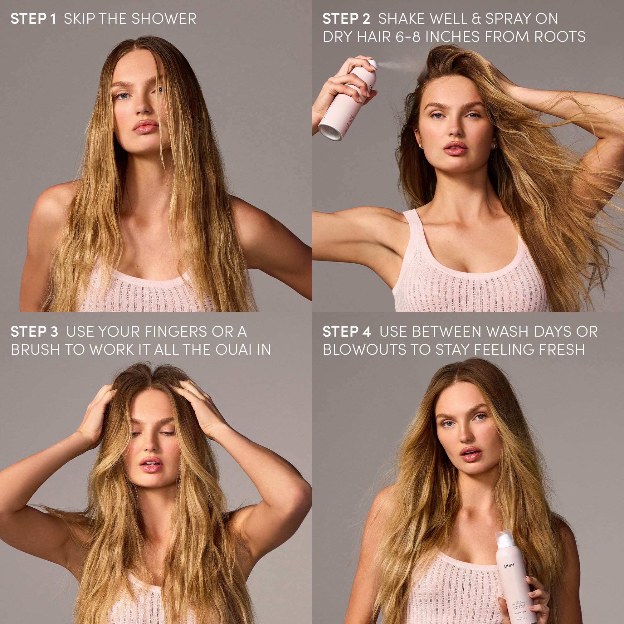 OUAI Super Dry Shampoo - Volumizing Dry Shampoo - Absorbs Oil, Dirt & Sweat - Blends Seamlessly into Hair with Zero Residue & Enriched with a Long-Lasting Scent - Melrose Place (4.5 oz)