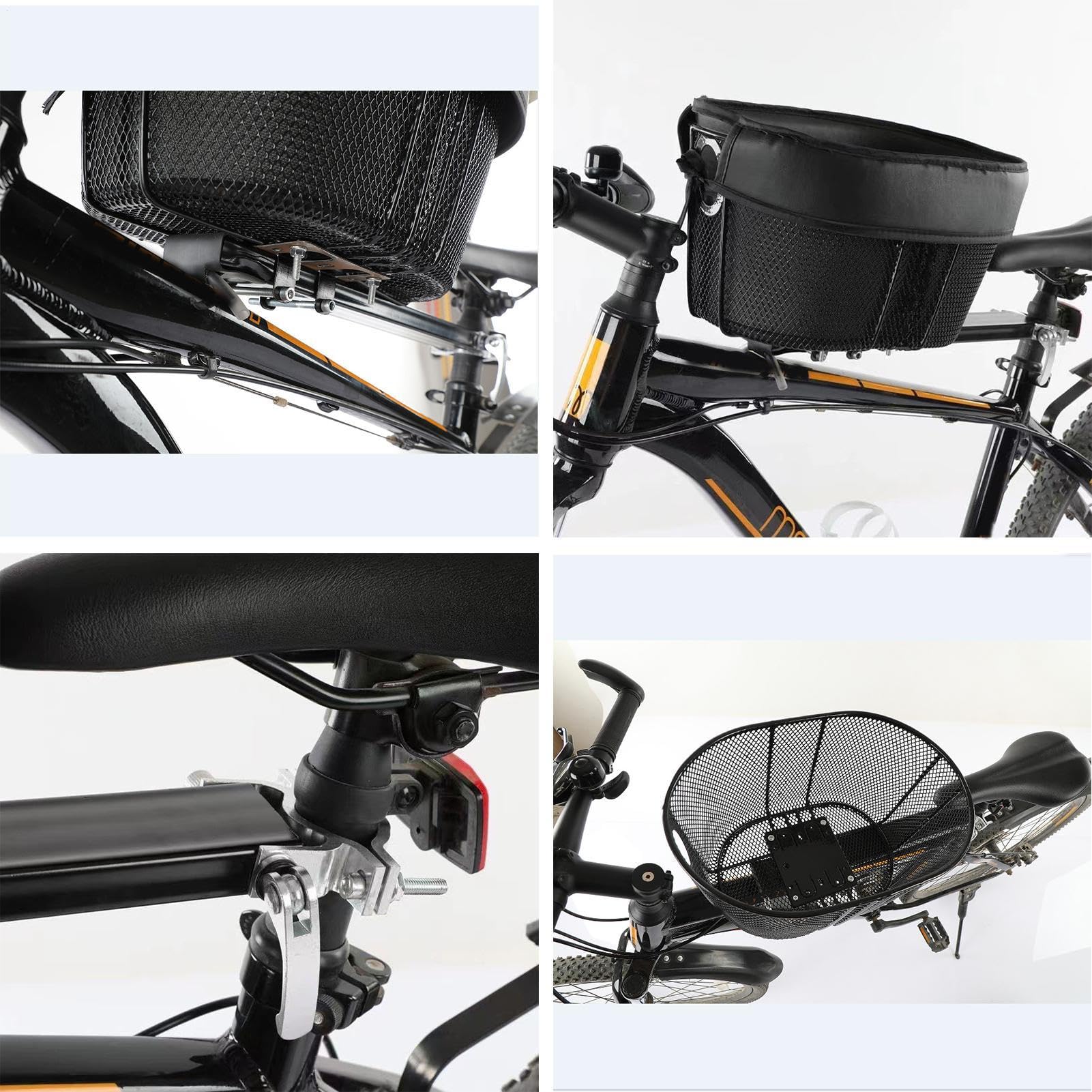 Cesta de Bicicleta para Perros de 6 kg, 34 × 28 × 18 cm, para el portaequipajes – con Marco de Metal Estable, Acolchado Suave, Cesta extraíble, Impermeable, Cesta para Manillar para Perros