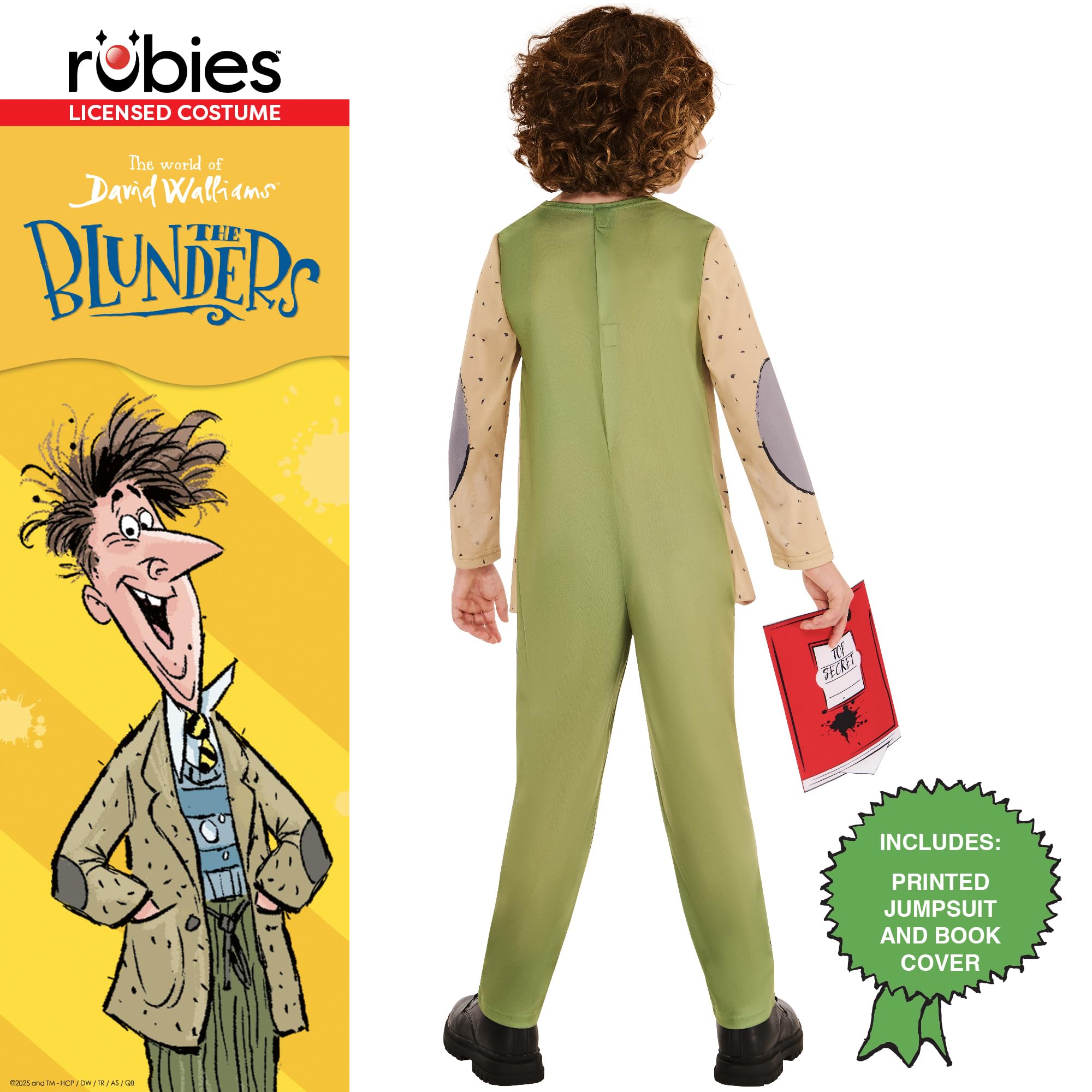 Rubies Official David Walliams Bertie Blunder Costume, Kids Fancy Dress, Size 11-13 Years Halloween, Multi - Image 2