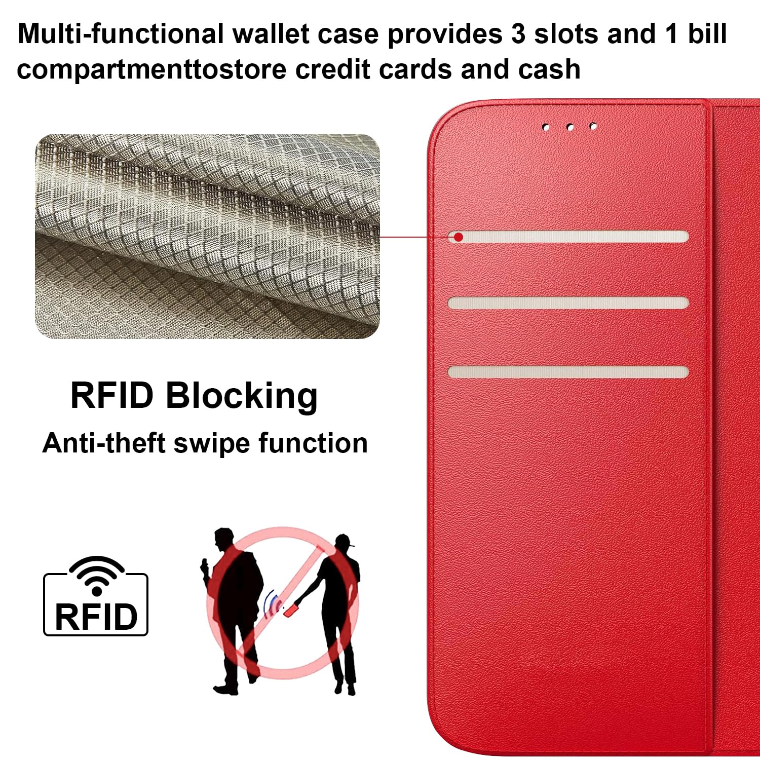 Cover Compatibile con Samsung Galaxy A56 5G, con 1 Pezzo Vetro Temperato Pellicola Protettiva e 1 Pezzo Strumento di Installazione Semplice, Premium Pelle PU Libro Flip Custodia - Rosso