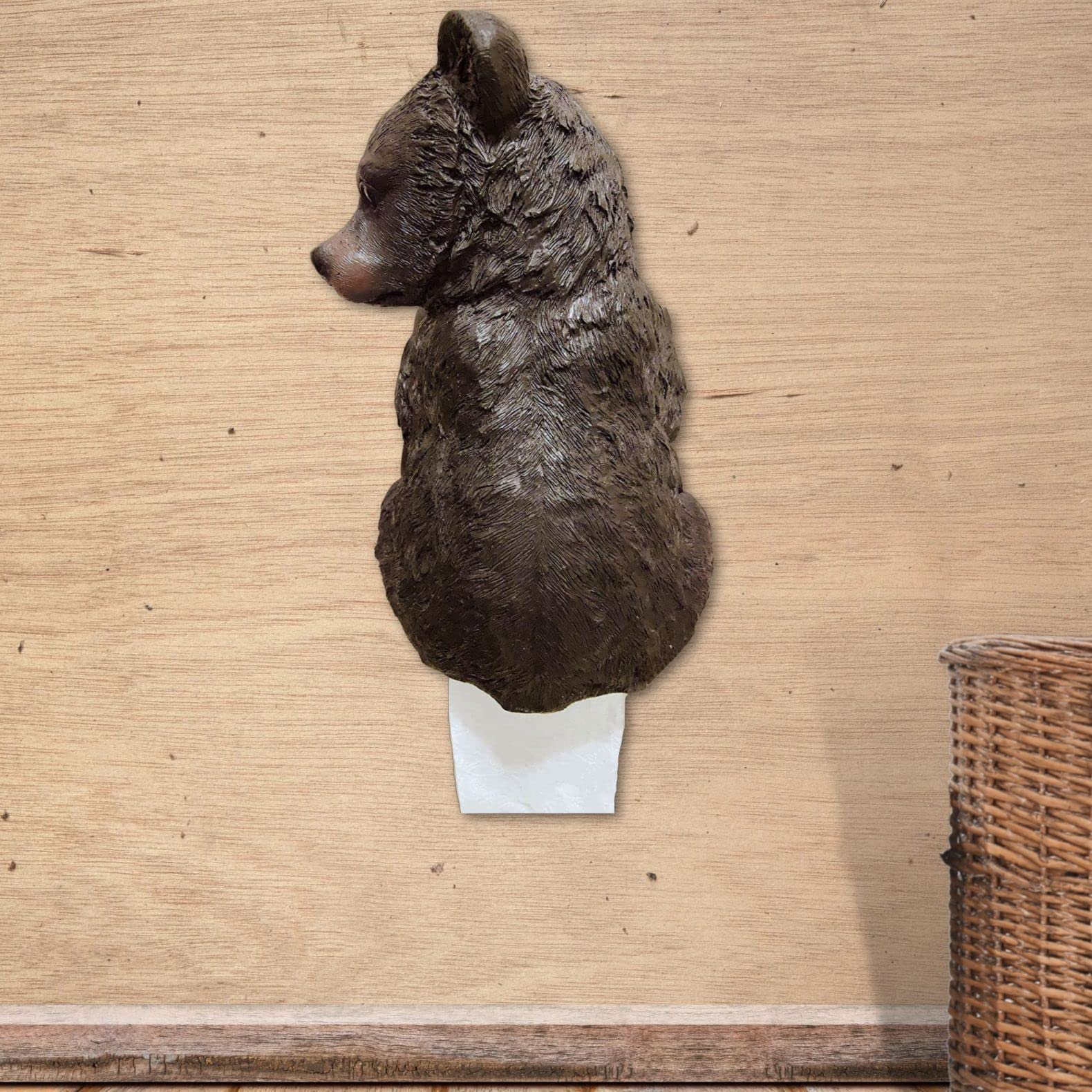 Wall Mounted Black Bear Cub Sculpture Toilet Paper Holder