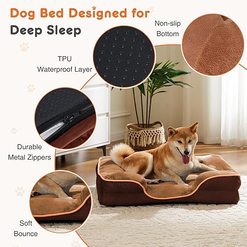 Miniatura 8 de Bed for Small Dogs & Cats, Memory Foam Pet Bed, Removable Washable Cover, Waterproof Liner, Egg Crate Foam for Improved Sleep, Non-Slip Bottom for