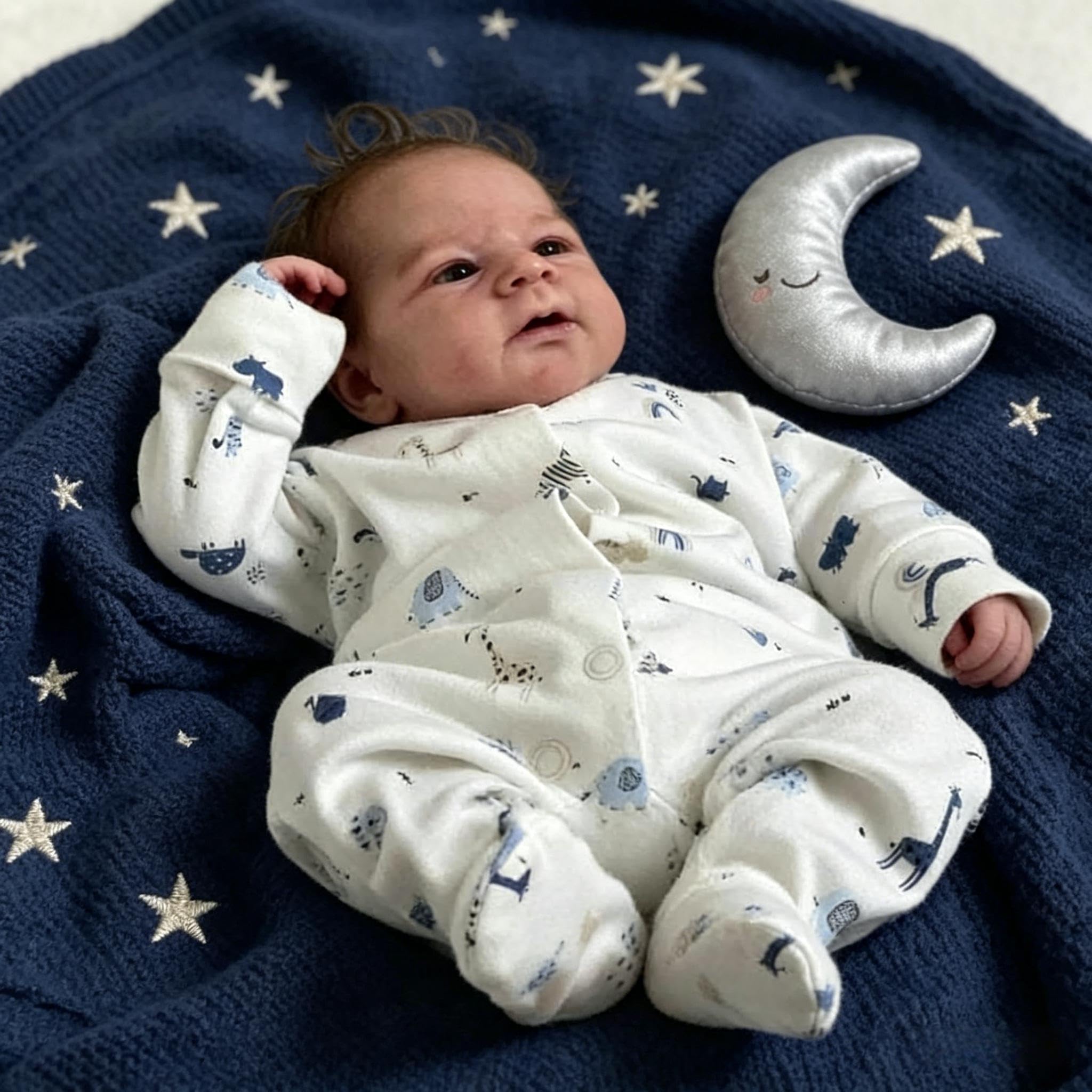 RXDOLL Realistyczne lalki Reborn Baby Dolls silikonowe na całe ciało dla noworodka, 43 cm, miękka, winylowa, realistyczna lalka, wyglądająca prawdziwie, w pełni silikonowa, wodoodporna zabawka, zestaw