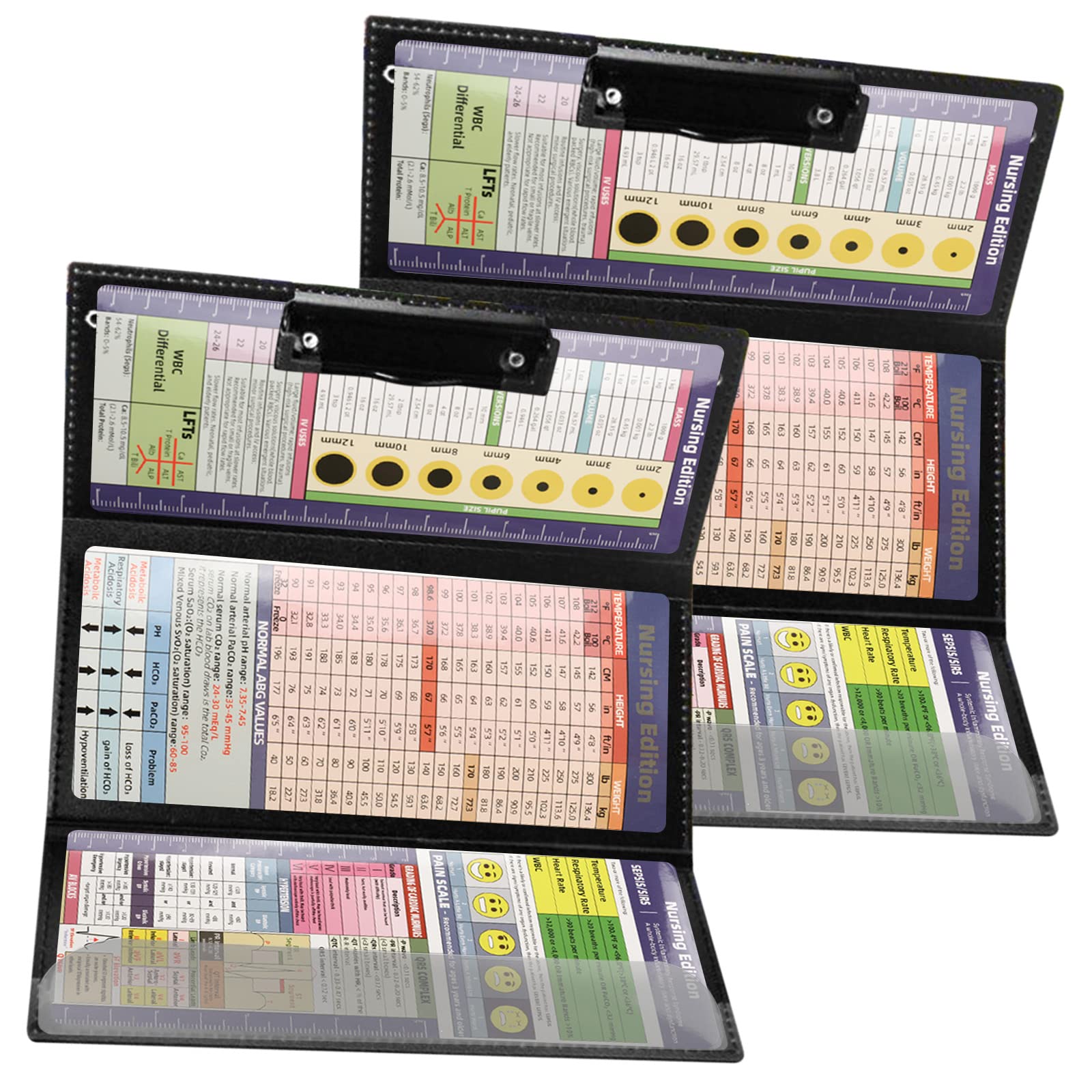 Buy 2Pcs Nursing Clipboard Foldable, Black Foldable Clipboard,Nursing