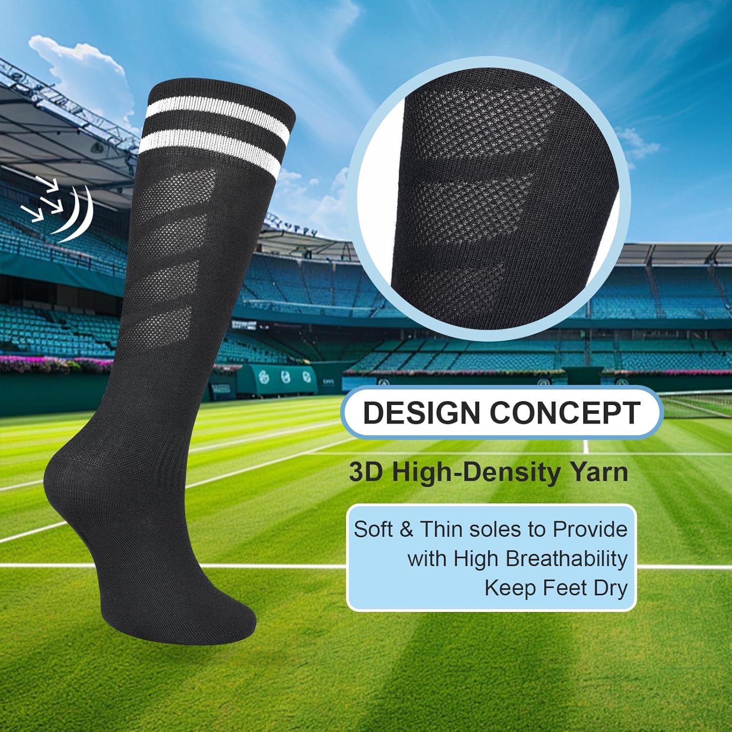 6 Pairs Kids Soccer Stretchy Knee High Tube Socks Colorful Football Athletic Team Socks for Boys Girls - Image 4