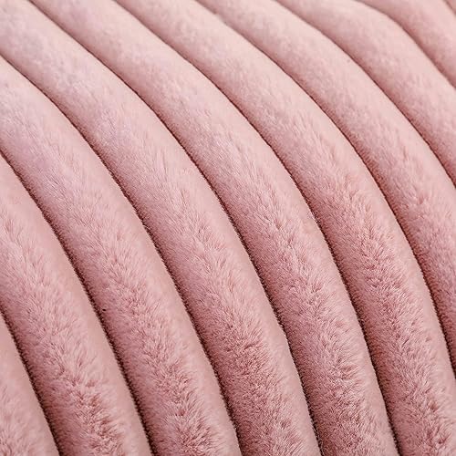 Miniatura 2 de SofyCotty Juego de 2 fundas de almohada de pelo sintético a rayas, ultra suaves, de felpa lanuda tamaño estándarqueen, fundas de almohada