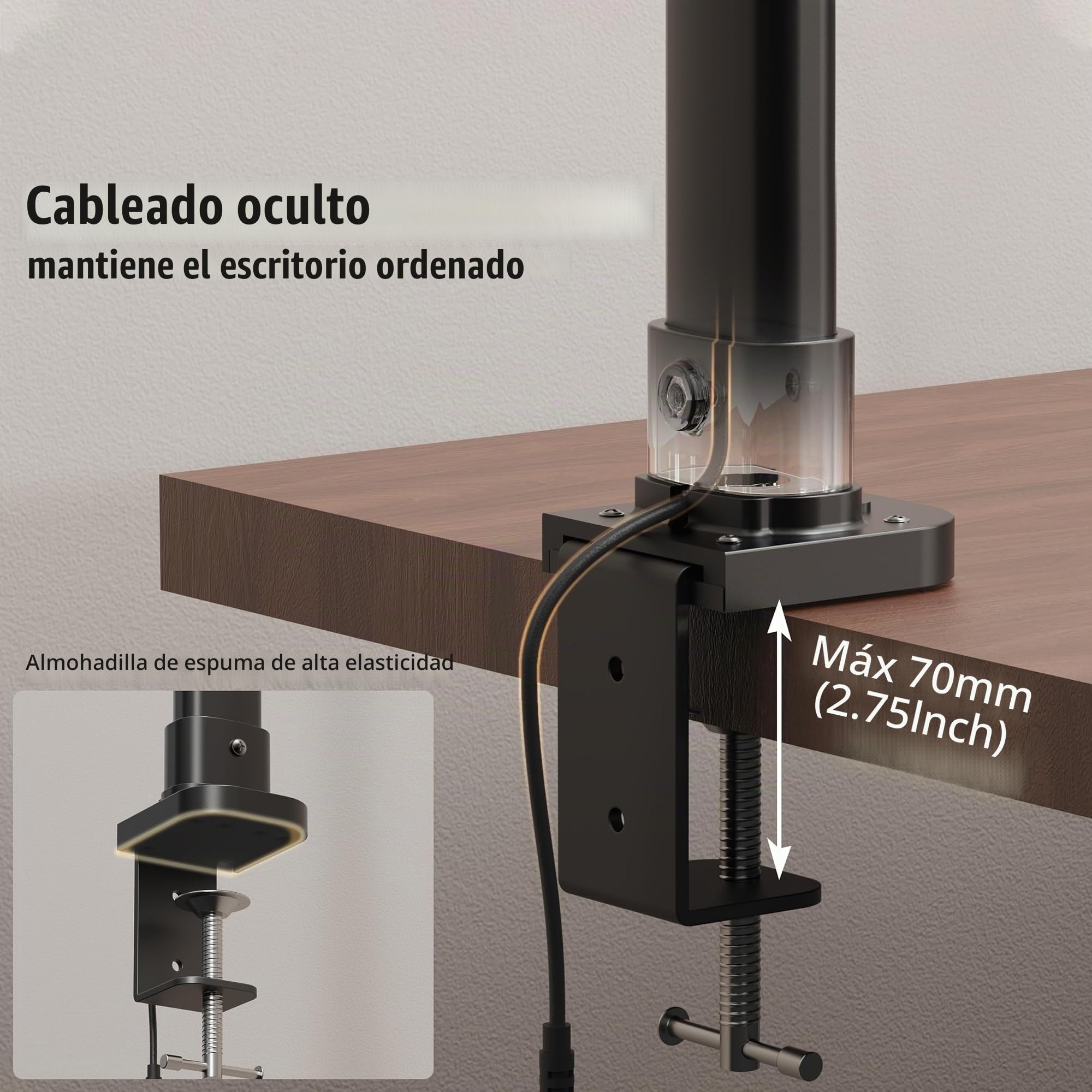 LOTTBUTY Lampara Escritorio LED de Doble Cabeza,24W 80CM lampara Led Escritorio de Regulable,5 Temperaturas Color 5 Niveles Brillo,Protección Ocular Luz Monitor con pinza para Oficina,Estudio,Diseño