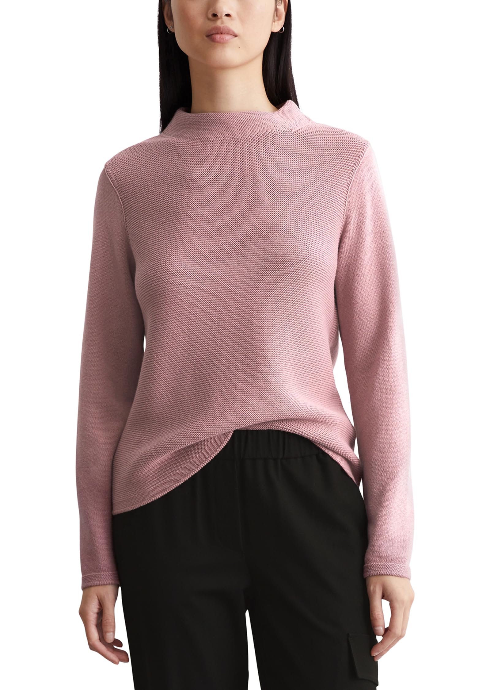 Marc O'Polo Women's Organic Cotton Knitted Jumper with Stand-Up Collar, 614, S