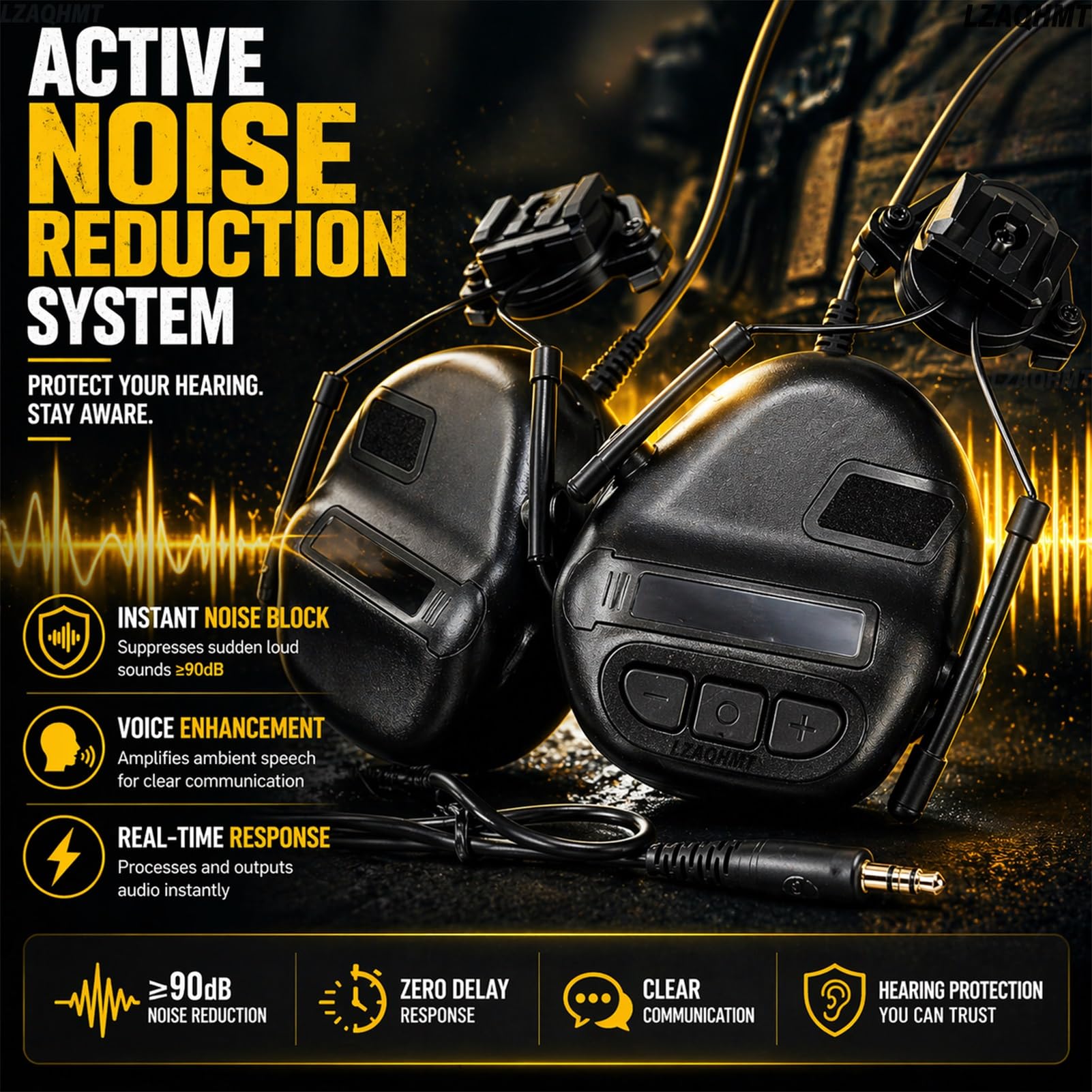 Set Casco Tattico Rapido con Visore Notturno GPNVG-18, Supporto per Visore Notturno, Cuffie con Riduzione del Rumore E Occhiali Antiappannamento per La Caccia Softair