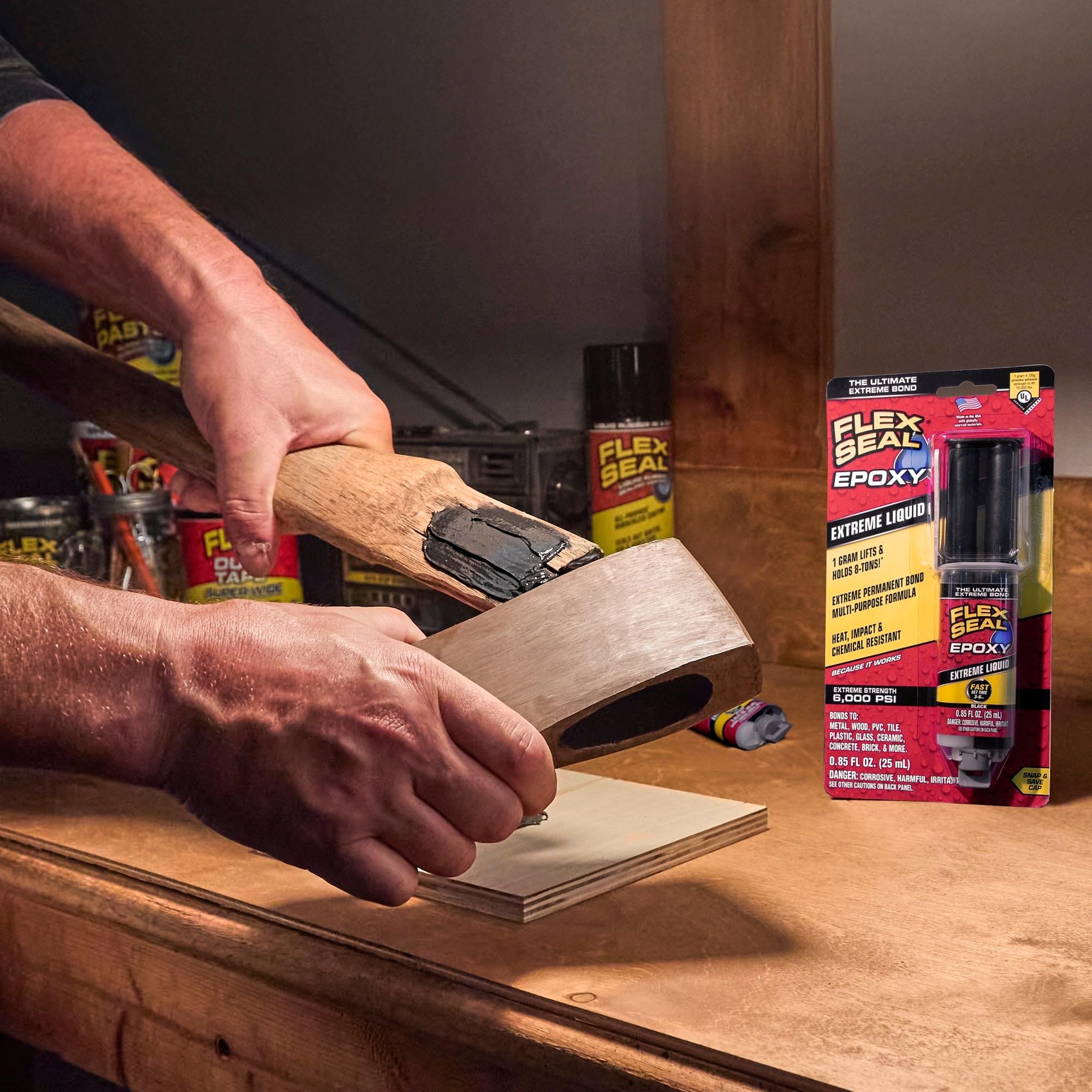 Flex Seal Epoxy, Extreme Liquid, Multi-Purpose, Durable, Permanent, Watertight, Long-Lasting Bond, for Automotive, Marine, Plumbing, Home, & Tool Repairs, Cures Black, 0.85 oz (25 mL) Syringe - 4