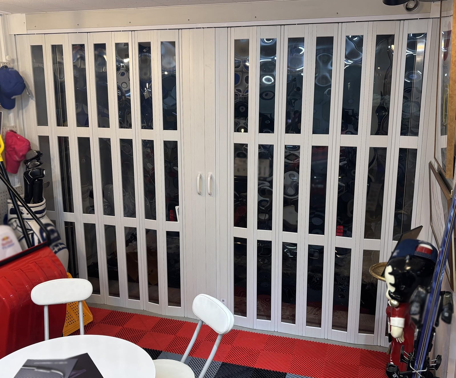 Porte AccordéOn Coulissante Pliante Portes accordéon coulissantes en vinyle commerciales, 200 201 203 205 210 cm de hauteur, grande porte intérieure pliante avec panneau en verre pour magasin(100x200c