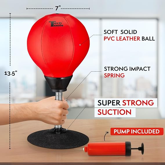 Tech Tools Desktop Punching Bag - White Elephant Gifts for Adults, Fun Punch Gag Gifts for Coworkers, Men & Women Secret Santa Stress Buster