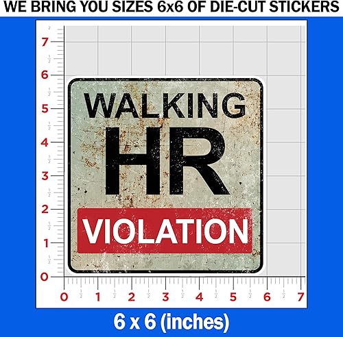 Miniatura 7 de Calcomanías divertidas de violación de recursos humanos para caminar, con citas divertidas de recursos humanos, calcomanías de vinilo impermeables