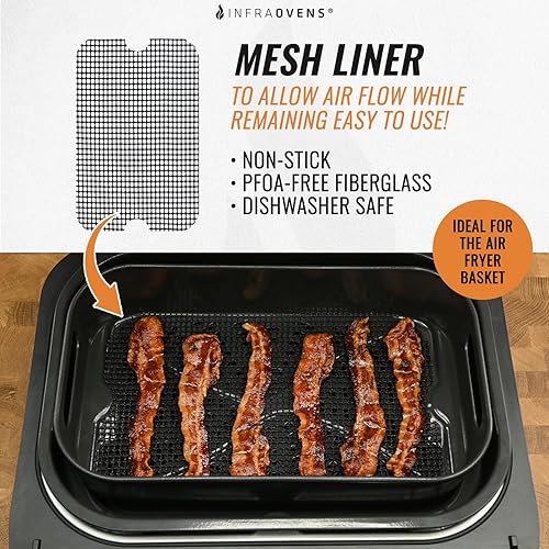 Miniatura 3 de Accesorios de forro reutilizable para freidora de aire Ninja Foodi Smart XL Grill FG551 (solo cesta para verduras), alfombrillas antiadherentes con