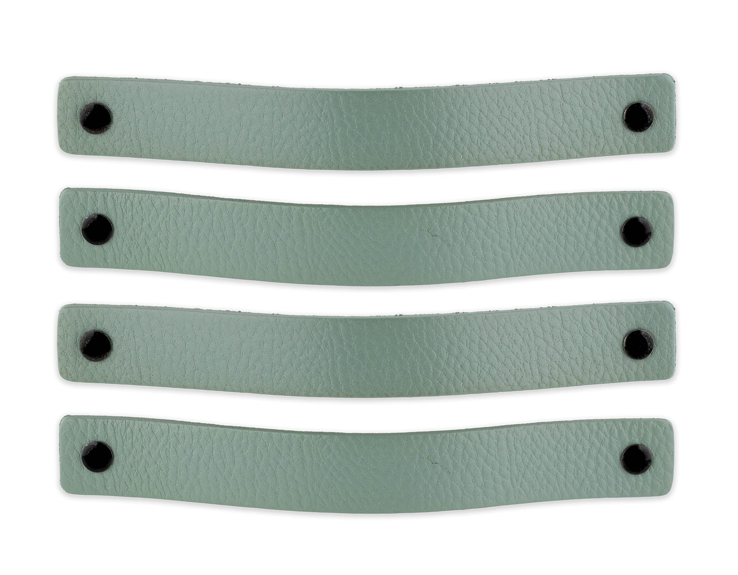 Brute Strength - Leather Drawer Pulls - Pale Green - 4 pcs - 7-7/8 x 1 ’’ - Leather Handle - Leather Dresser Pulls - Cabinet knobs Dresser knobs - Dresser Handles