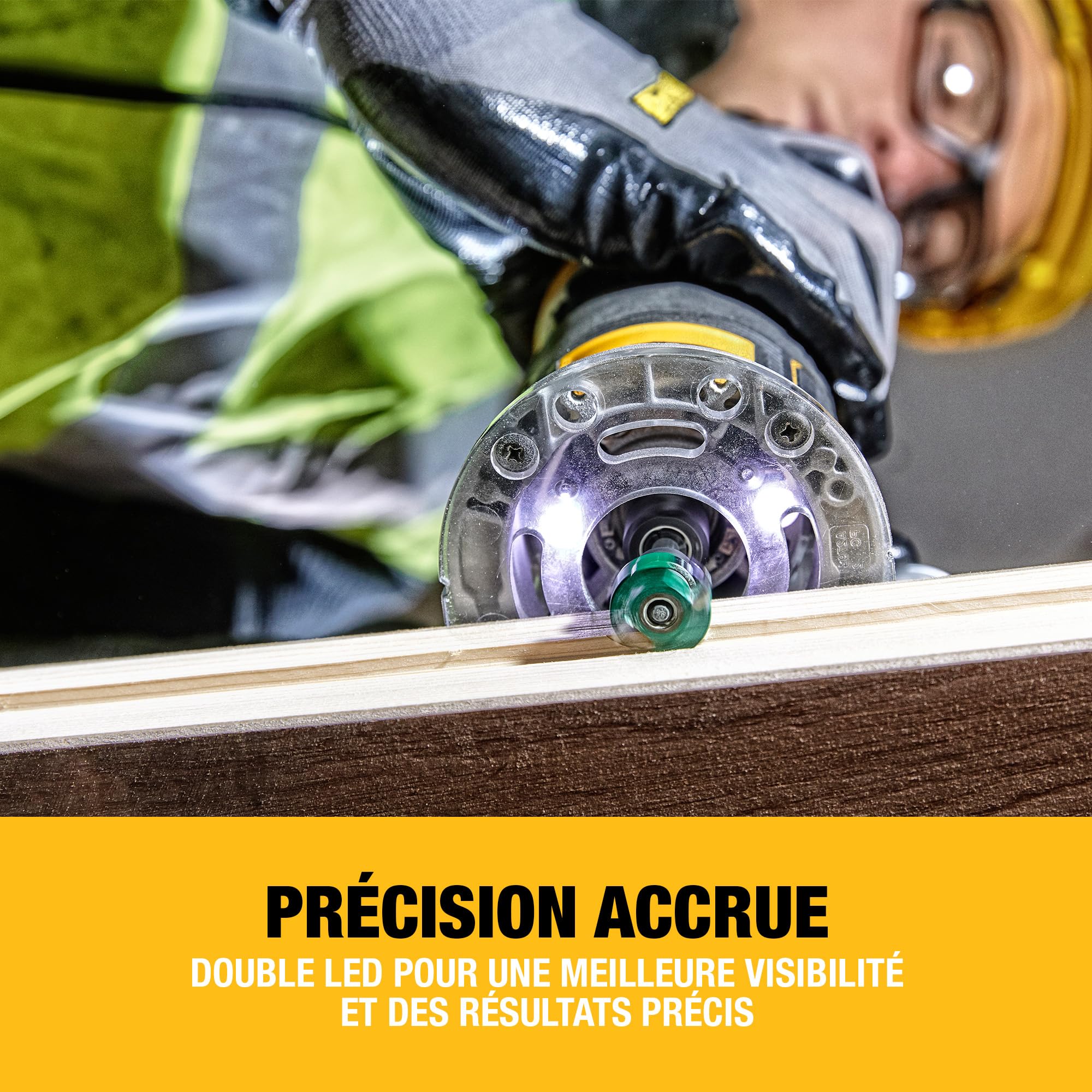 DEWALT - Affleureuse Défonceuse Compacte Brushless XR 18V 1/4" (8mm), avec coffret TSTAK, livré sans batterie, DCW604NT-XJ