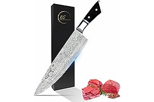 Cuchillos Para Cocina | Obsidian Damascus Chef Knife: 8-Inch Blade for a Superior Kitchen Experience