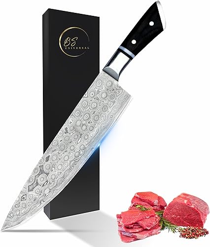 Miniatura 1 de Cuchillos Para Cocina  Cuchillo de chef de damasco de obsidiana de 8 pulgadas con hoja afilada de 67 capas de acero inoxidable para tallar cocina