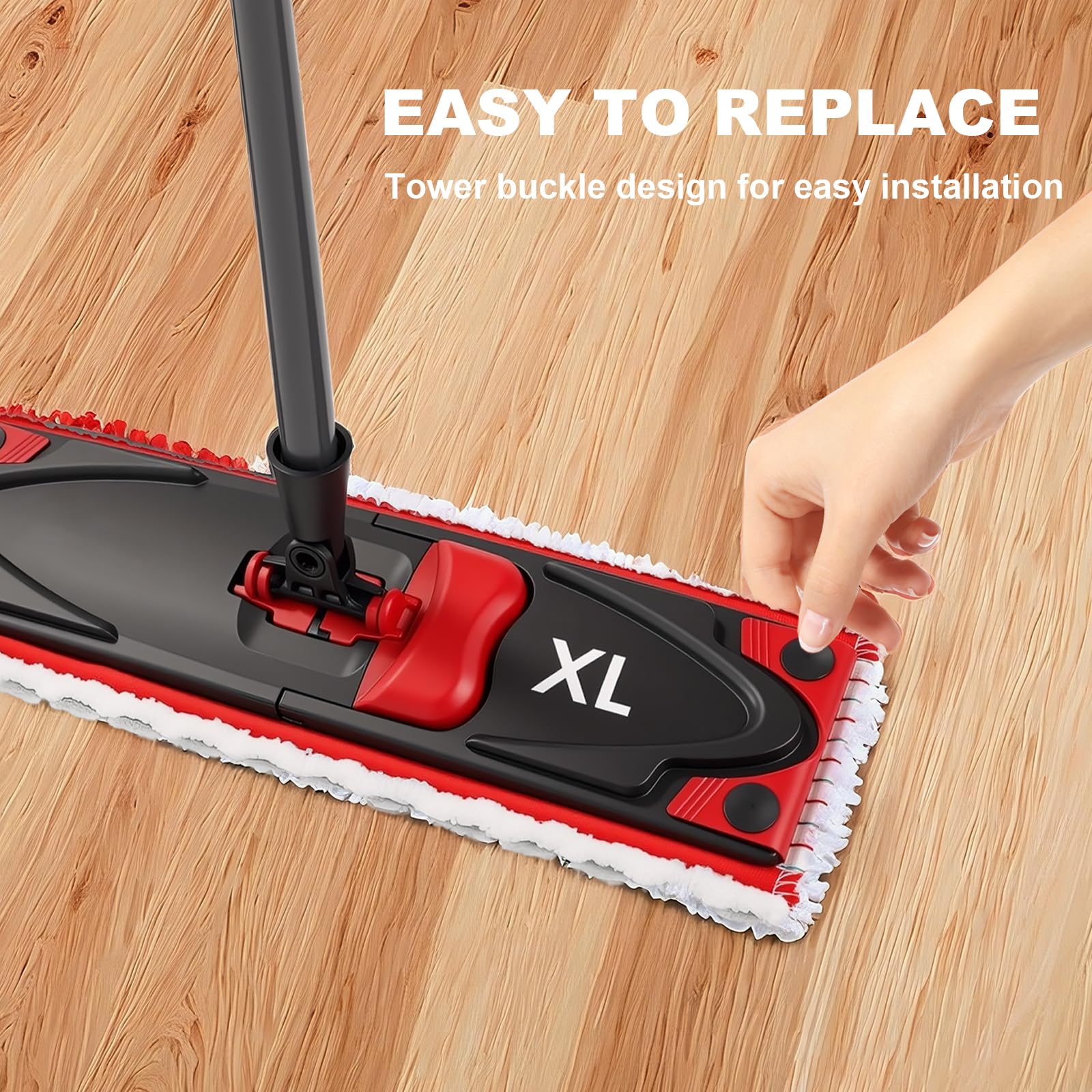 5 Pièces Recharge Serpillere pour XL, Microfibre Recharge Balai, Balai Serpillèr Costume, pour Nettoyage des Sols, Absorbe Facilement Saleté (THBD)