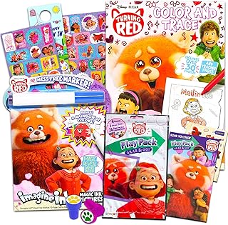 Classic Disney Disney Turning Red Coloring Book Set for Kids - Bundle with 3 Turning Red Coloring Books Including Mess-Free Coloring, Tracing Pages, and More (Disney Activity Books).