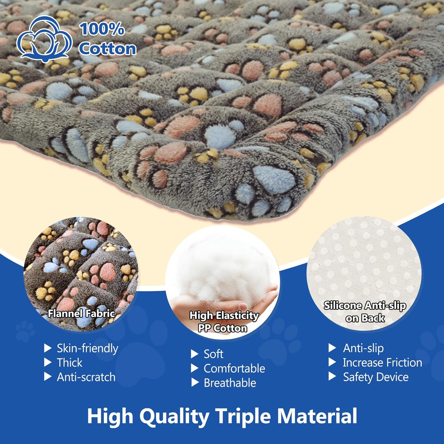 Thickened Dog Bed for Car Back Seat, Upgraded Bottom Non-Slip, Fits Hard Bottom car seat Cover for Dogs, Premium Mixed Color, Dog Car Seat Cover