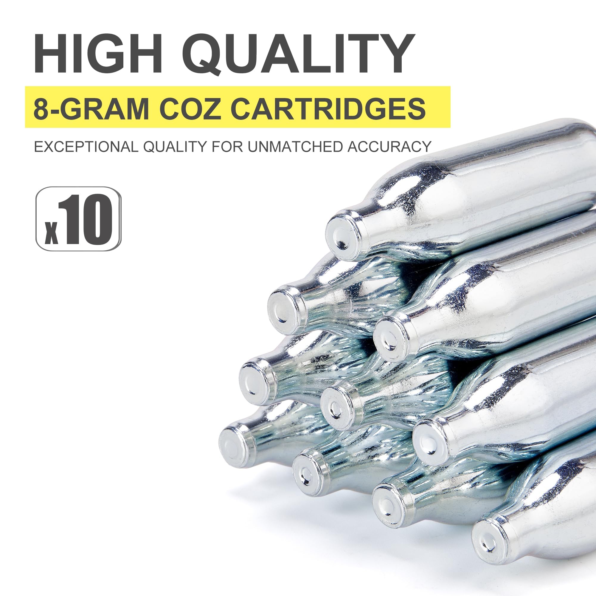 Cartouches CO2, Bouteille de gaz CO2 Haute pureté avec boîtier en Acier, sans Huile & Conception Anti-Fuite pour appareils pneumatiques & Accessoires
