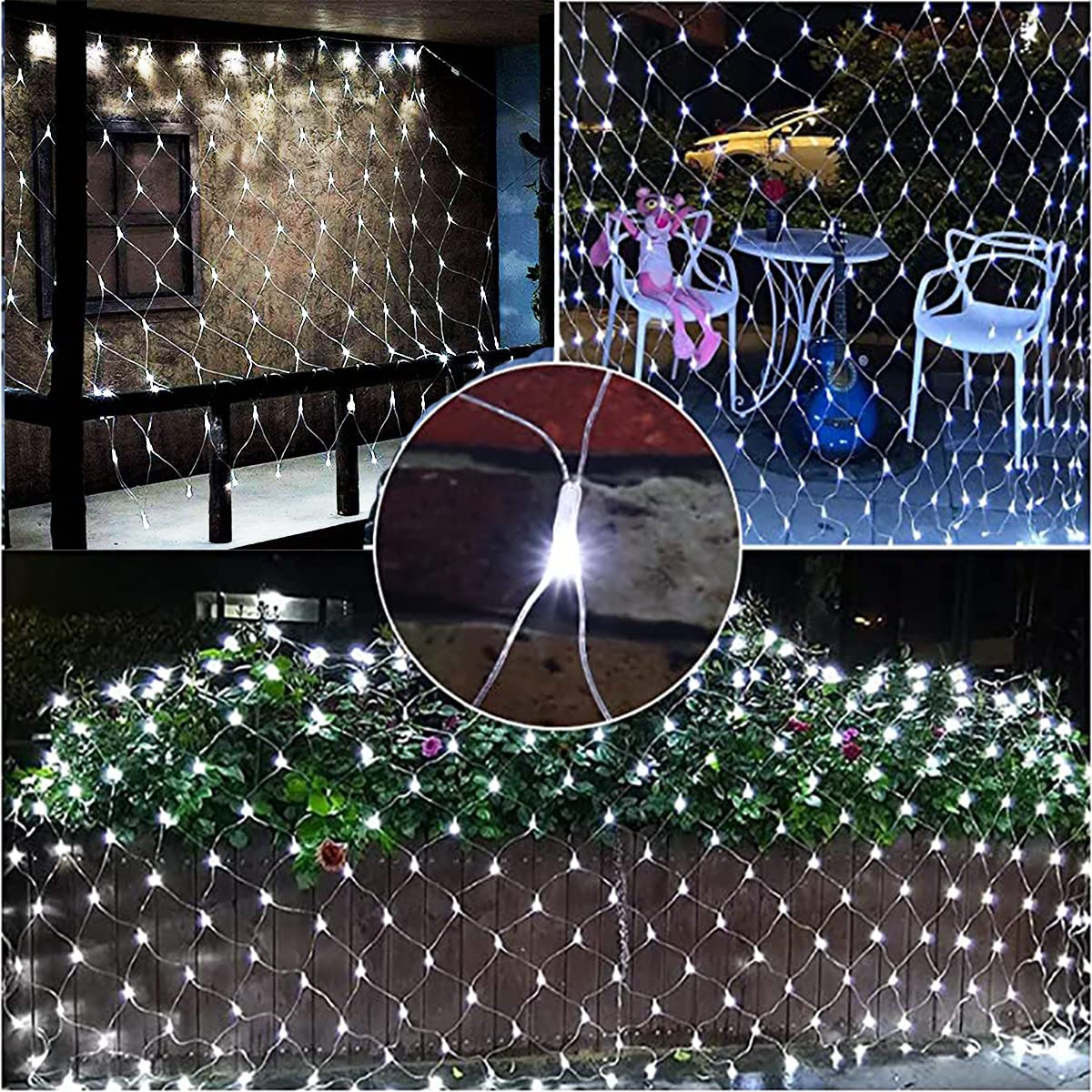Joysing Net Lights Outdoor 3 x 2M Net Christmas Lights Plug in with Timer - Image 2