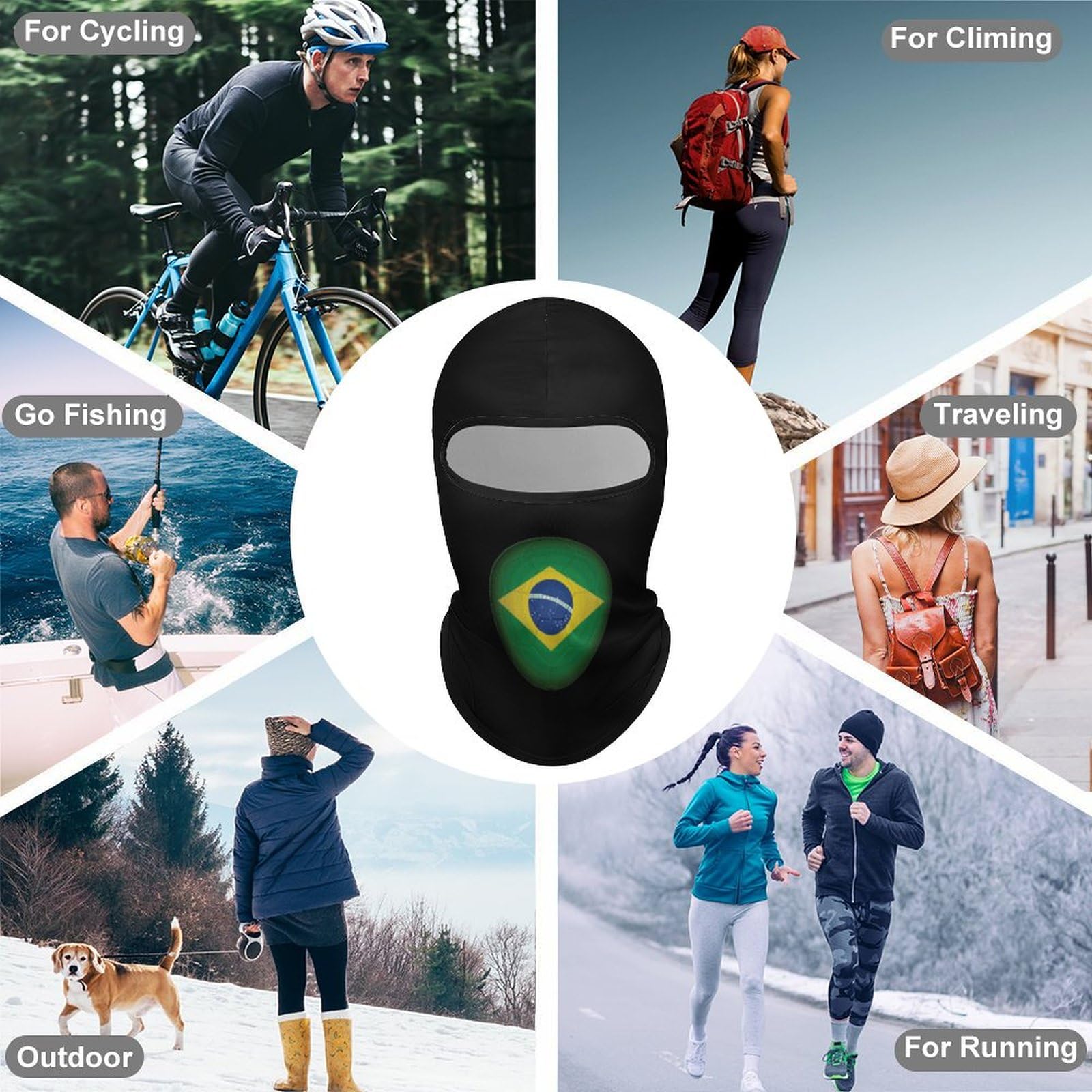Brazil Football Flag Windproof Breathable Balaclava for Men Women