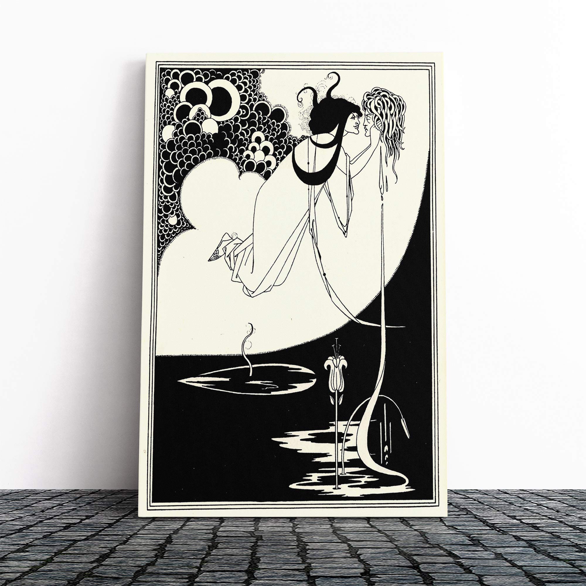 Aubrey Beardsley The Climax Canvas Print | Gallery Wrapped 30mm Frame Wall Art | 24x16 inches | Ready to Hang | Modern Picture | Living Room Bedroom Lounge Office