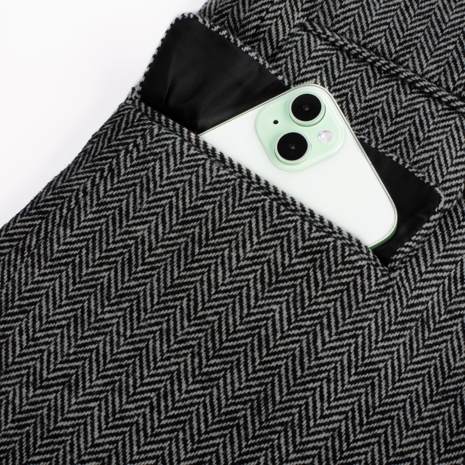 PJ PAUL JONES Giacca da uomo vintage British Blazer con 2 bottoni, in tweed