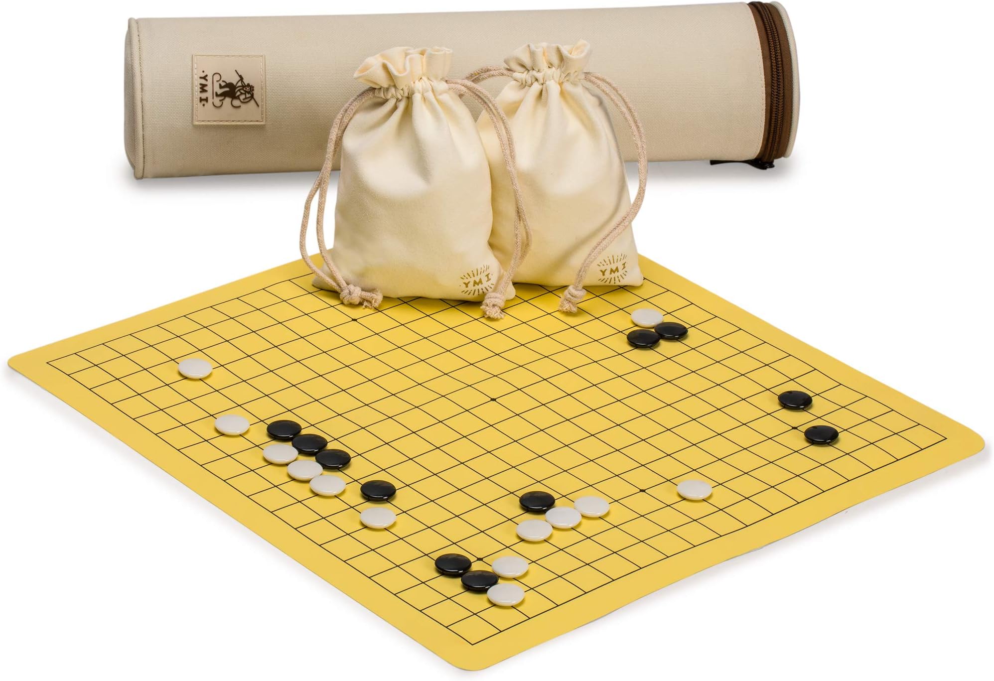 Magnetic 19x19 Roll-up Go Game Set Board with Single Convex Stones