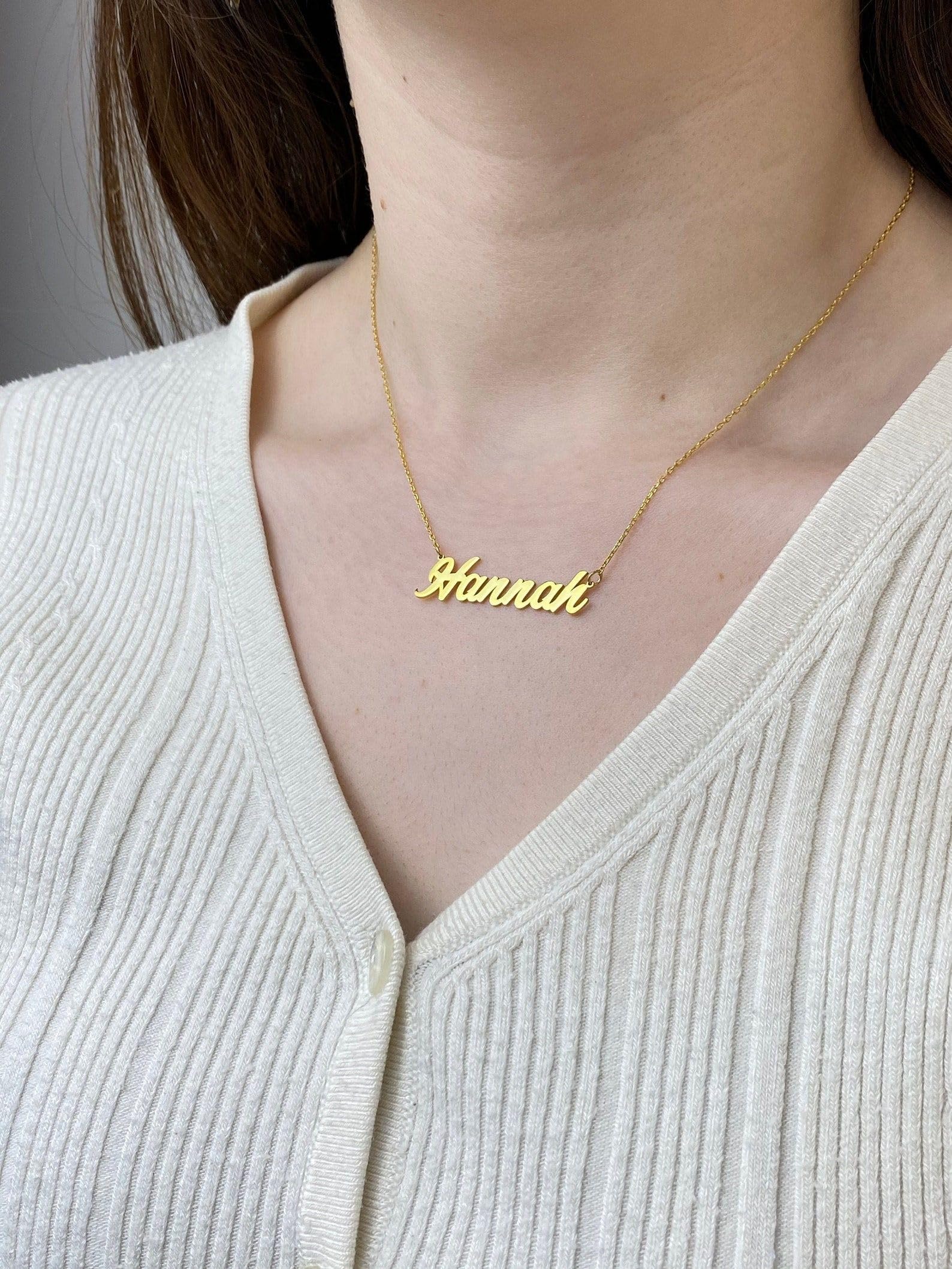 Personalizzato collana con nome argento sterling su misura gioiello