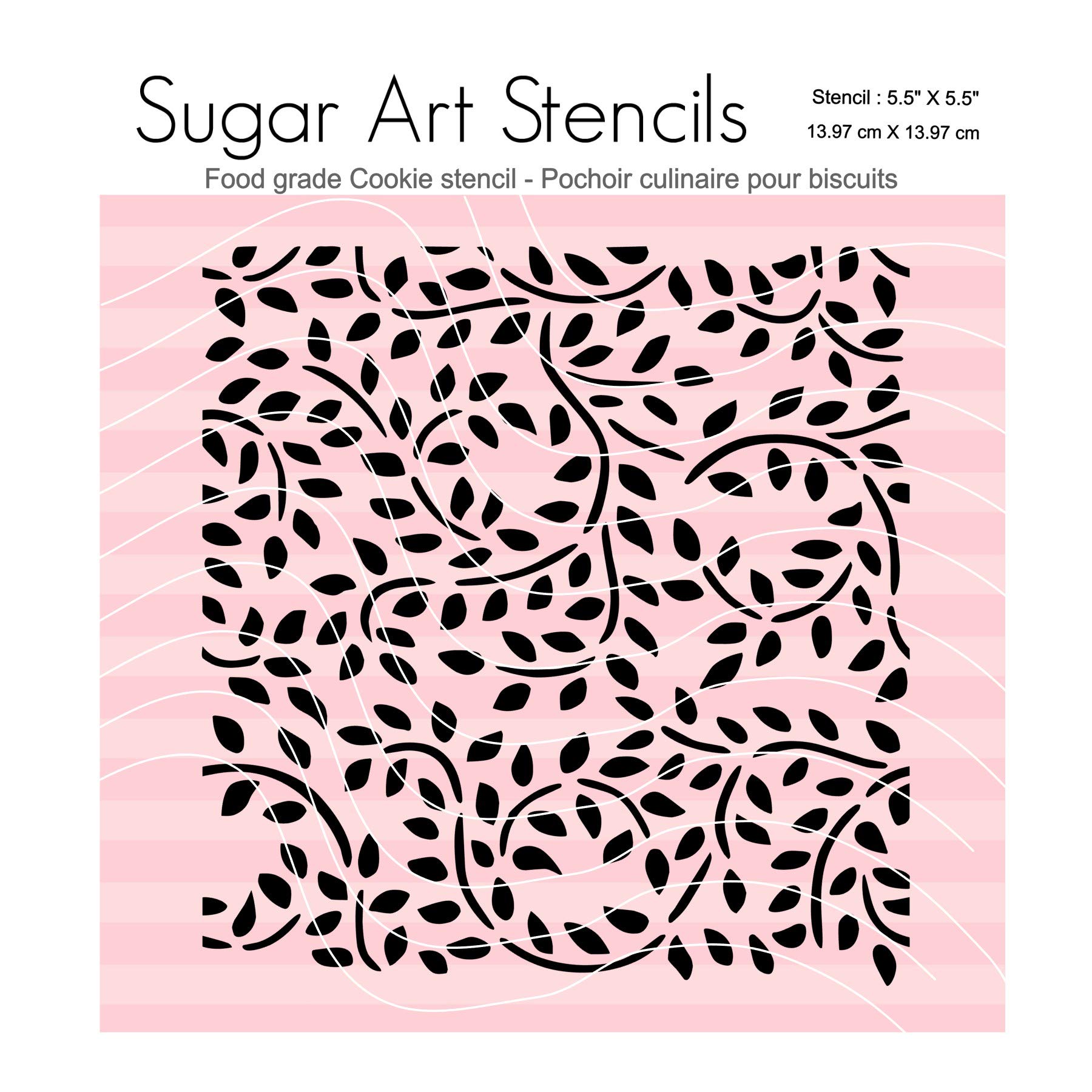 Leaves and swirl fall Cookie stencil NB22250