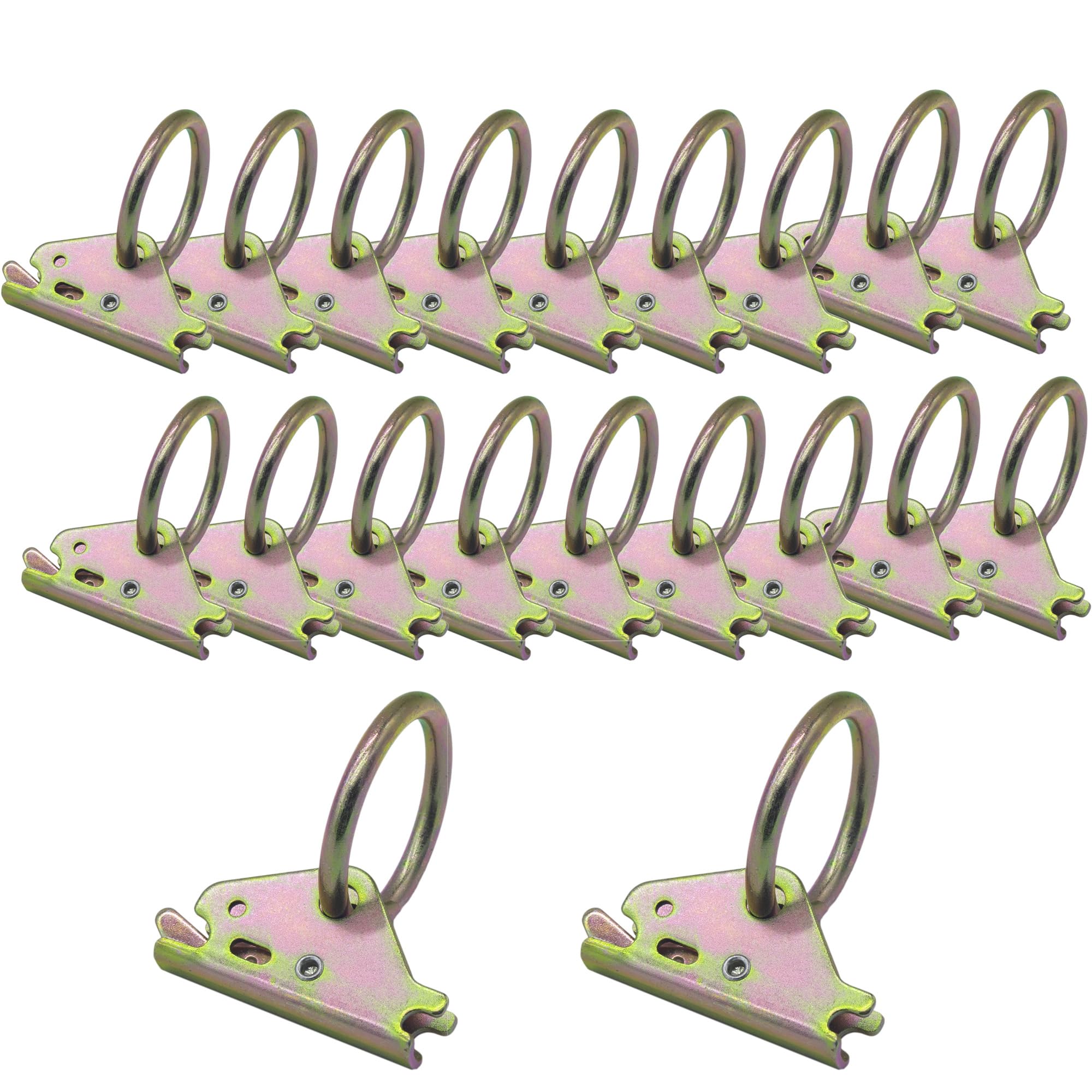 E Track O Ring - Paquete de 20 anclajes de amarre, accesorios de pista E en rieles de amarre para camionetas, garajes, graneros, remolques planos cerrados, 1500 libras, acero resistente