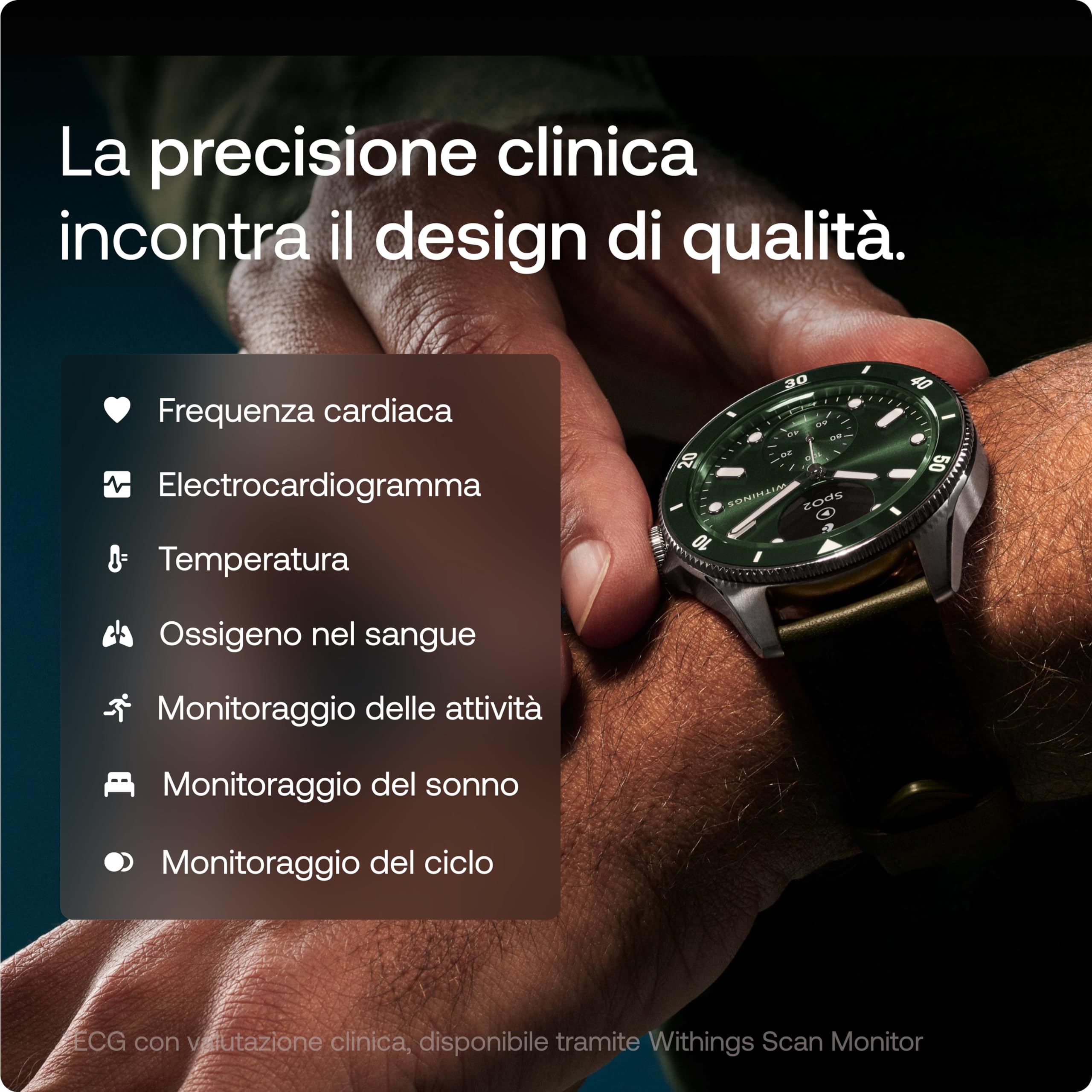 Withings ScanWatch Nova, Smartwatch per donna e uomo con ECG, SPO2, monitoraggio della temperatura, del sonno, della salute respiratoria, monitoraggio del ciclo mestruale, batteria 30 j | ECG con rilevamento FA, punteggio del sonno, 40+ attività rilevate,