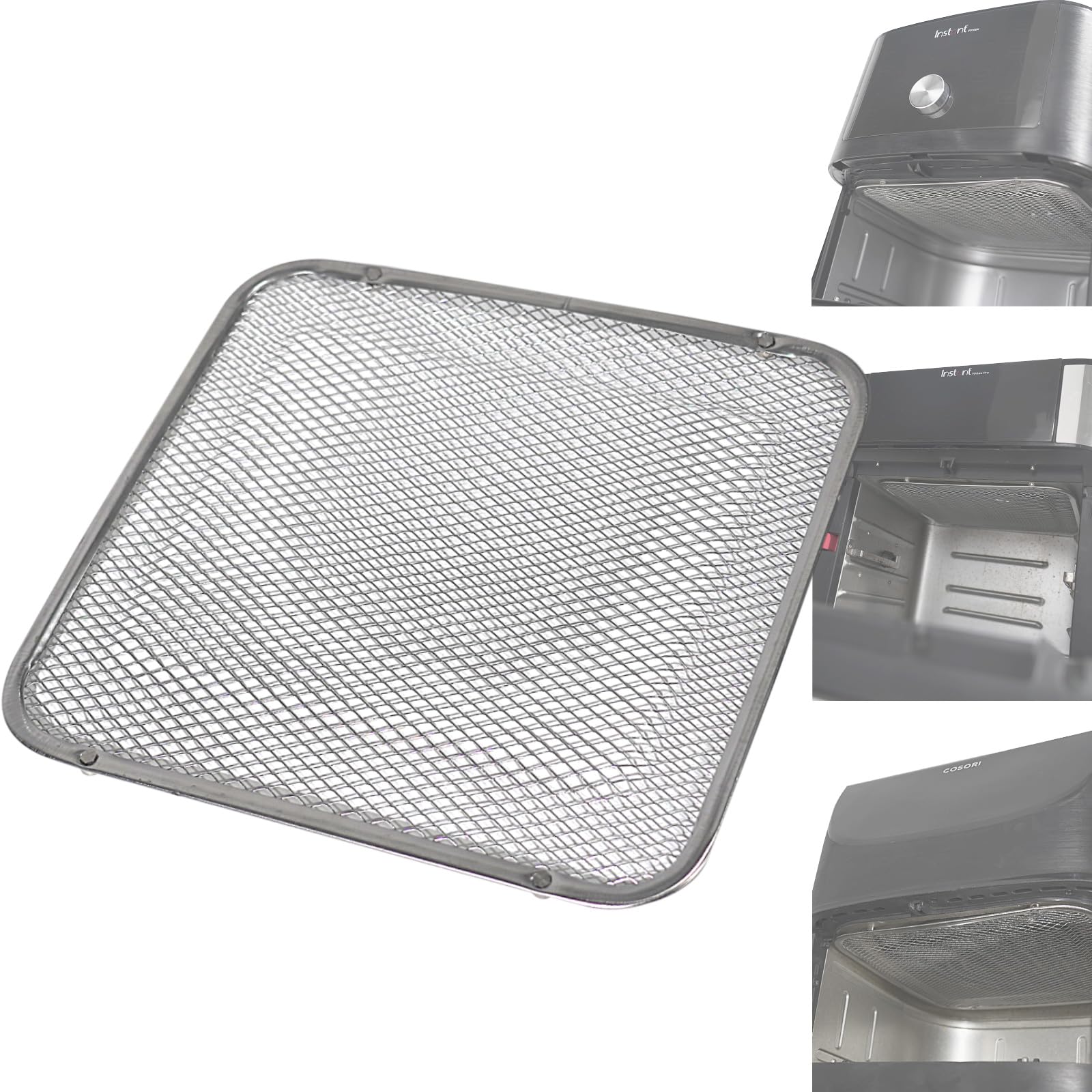 Splatter Guard for Air Fryer: Magnetic Stainless Steel - Keep Grease Off Heating Coils Max Airflow Same Cook Time - Fits Cosori/Ninja/Instant Vortex 5.8-12qt