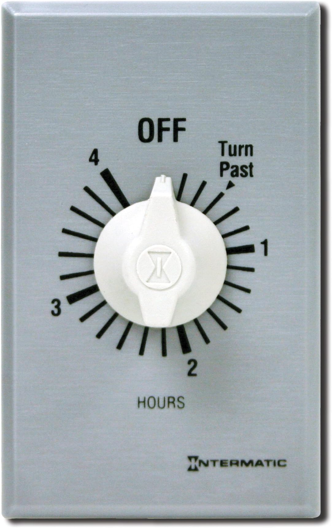 FF34H 4-Hour Spring Loaded Wall Timer, Brushed Metal