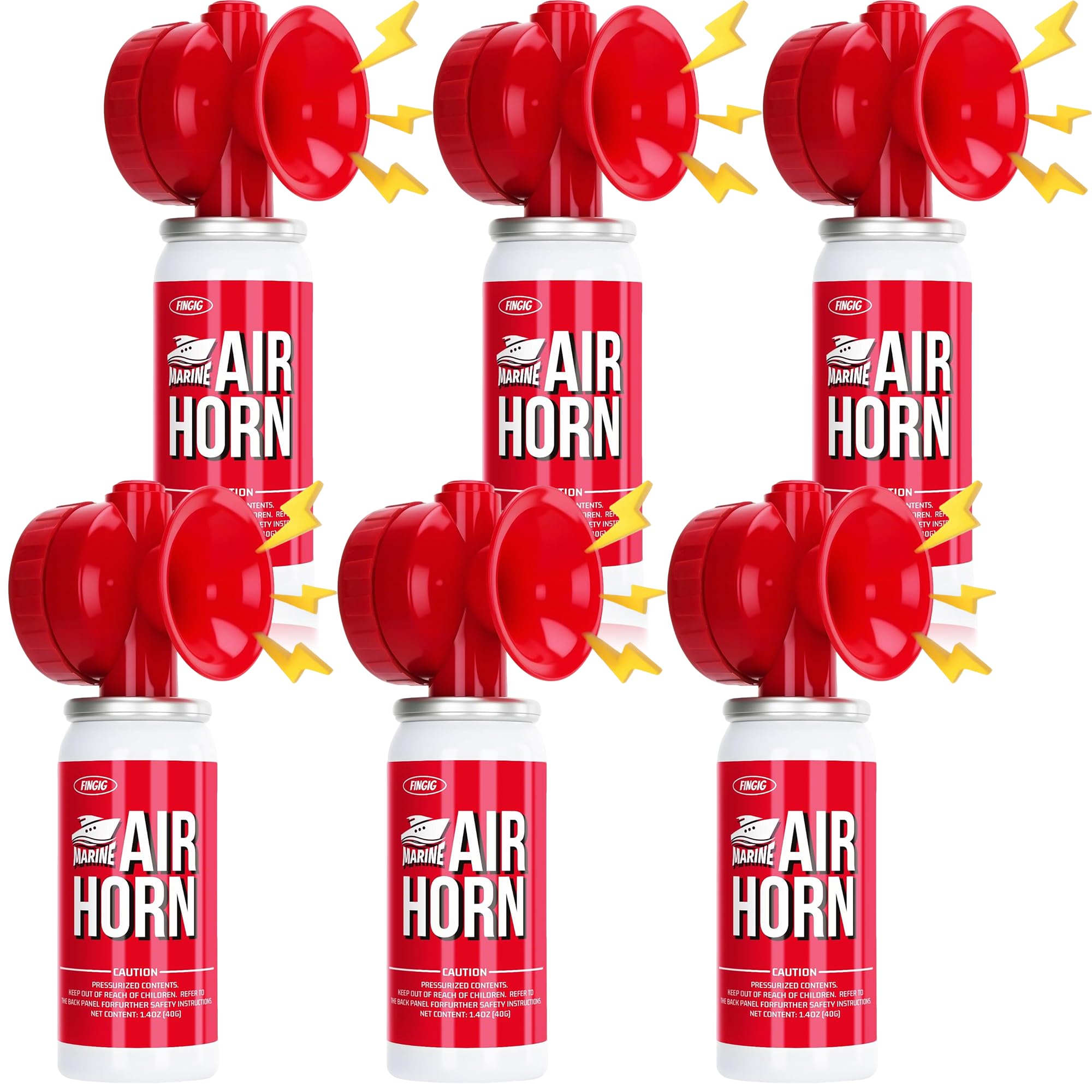 6Pcs Air Horn, Red, 1.4 oz