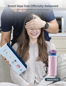 Boost 24 Oz Smart Water Bottle Pink + Boost 24 Oz Bottle Black Bundle
