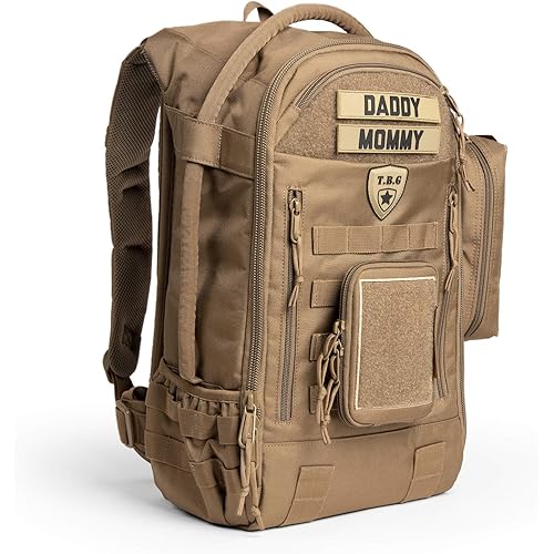 TBG - Mens Tactical Diaper Bag Backpack SET - Changing mat, Dump & Wipes Pouches