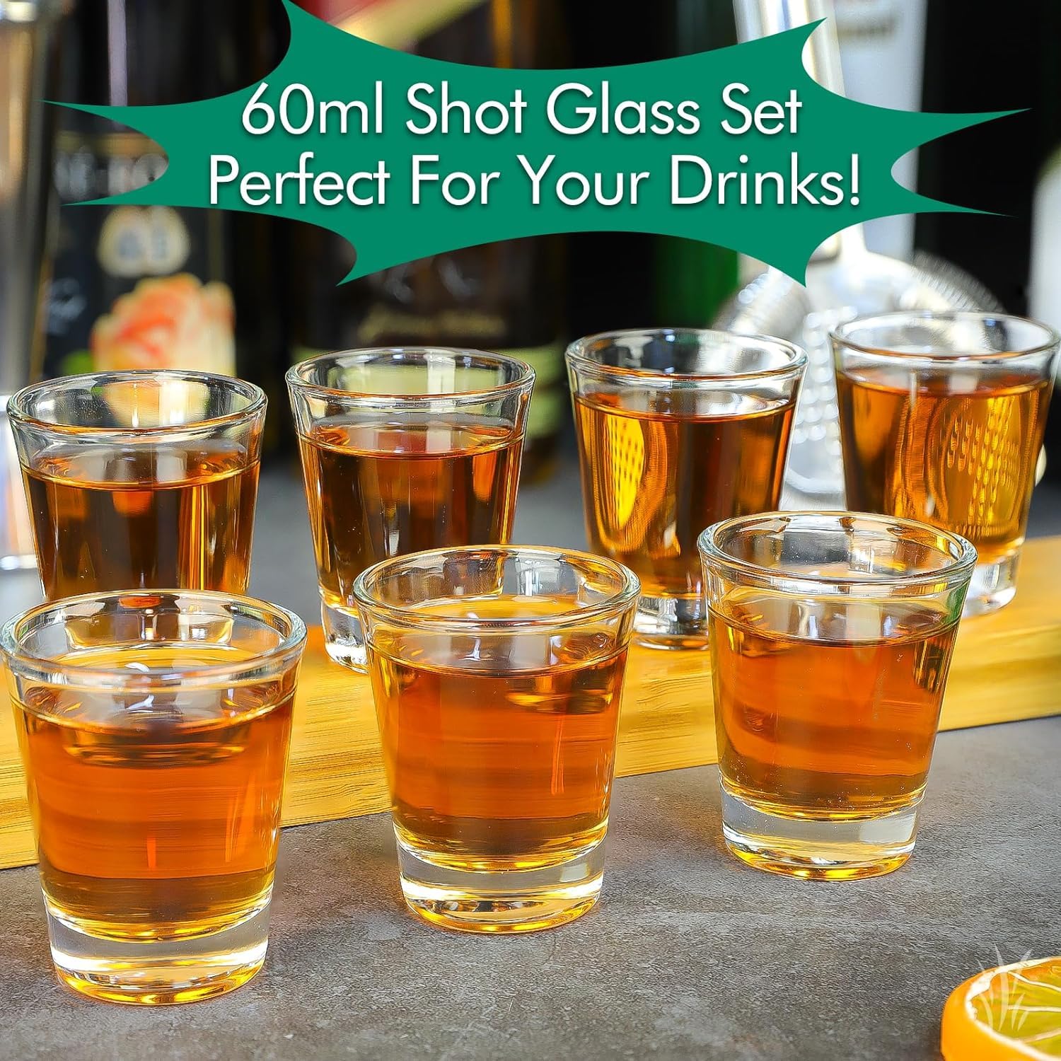 SuproBarware Shot Glasses Set of 6 Bulk 2oz/60ml Clear Round Shot Glass Heavy Base Rock Cups for Cocktails Vodka, Espressos - Image 4