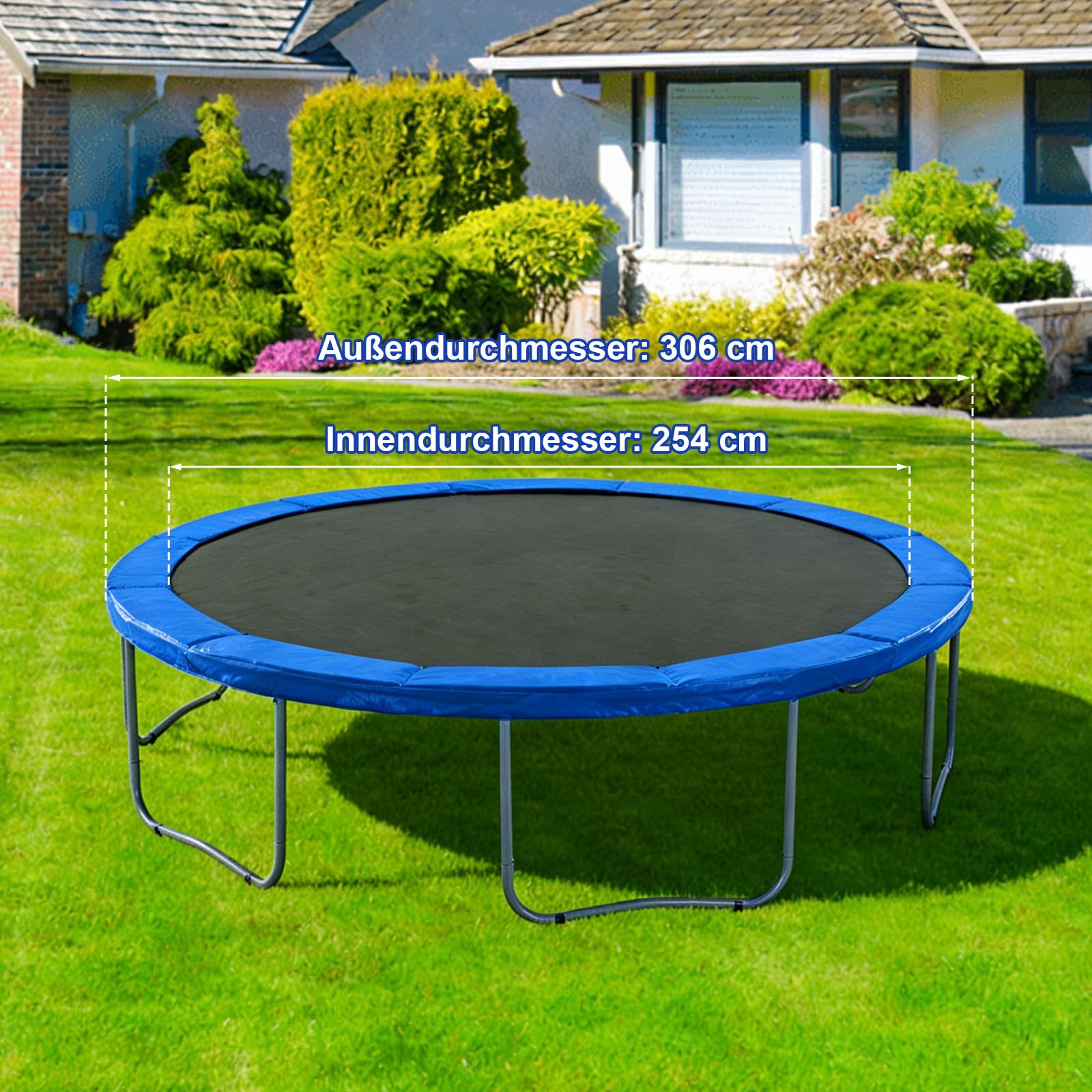 Storystore Trampolin Randabdeckung 306cm Außendurchmesser Federabdeckung Trampolin Umrandung Wetterbeständig UV-beständig Reißfest Trampolinzubehör Randschutz