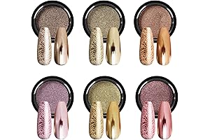 Saviland Chrome Nail Powder Set - Vibrant Chrome Nail Powder for Dazzling Nail Art
