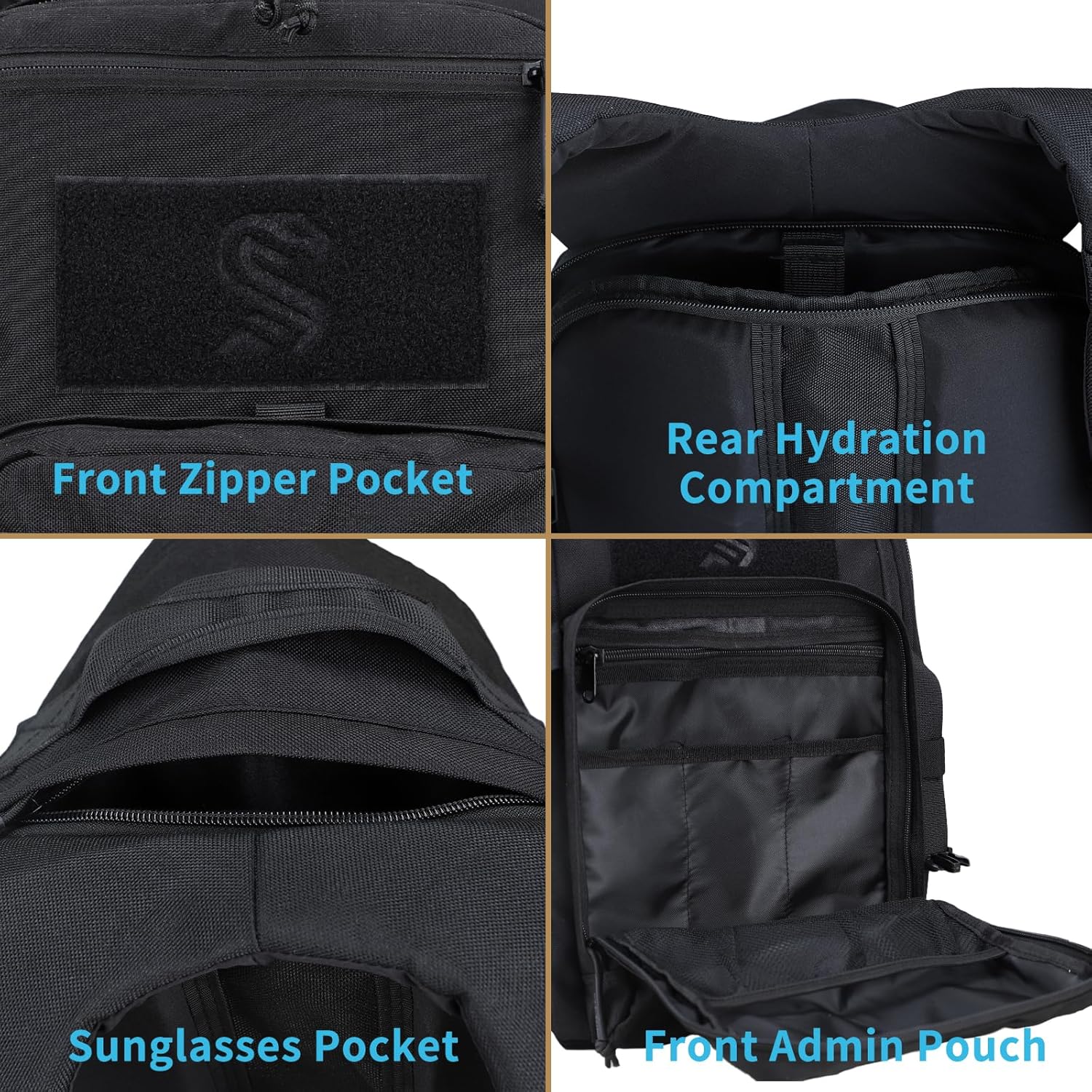 MGFLASHFORCE Molle Military Tactical Backpack for Men, 30L Daypack Army Rucksack Pack, Bug Out Bag, 15.6" Laptop Compartment (Black) - Image 6