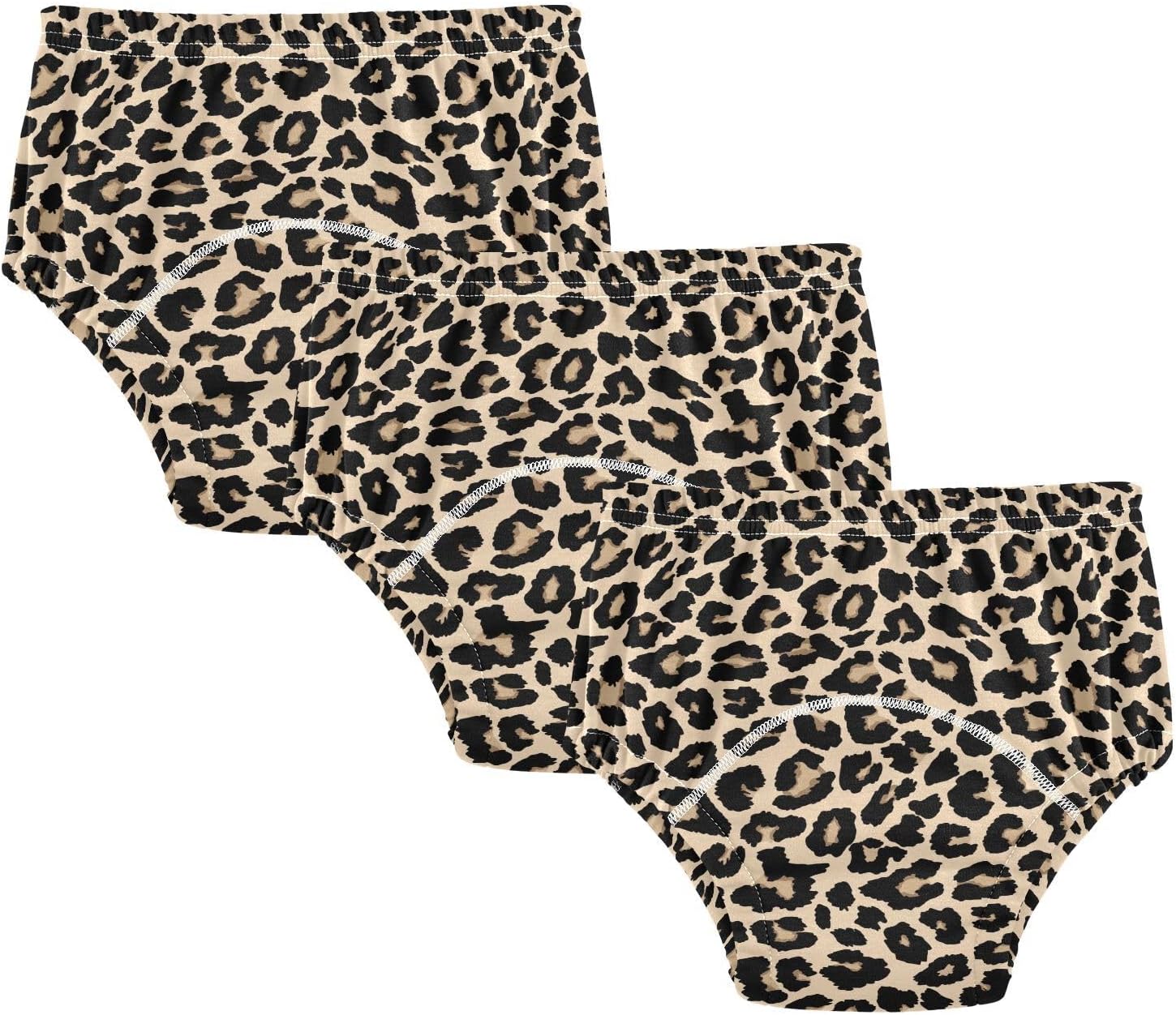 Leopard Print Potty Training Underwear 3 Packs Soft Toilet Training Pants for Toddler Girls Boys 4T