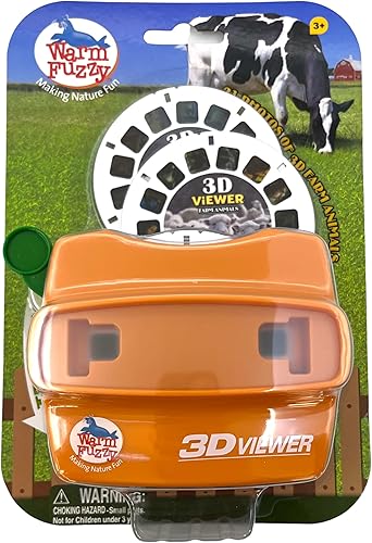 WARM FUZZY Juguetes Visor 3D (Granja) - Visor para niños y adultos, juguetes clásicos, visor de diapositivas, visor de carrete 3D, retro, juguetes